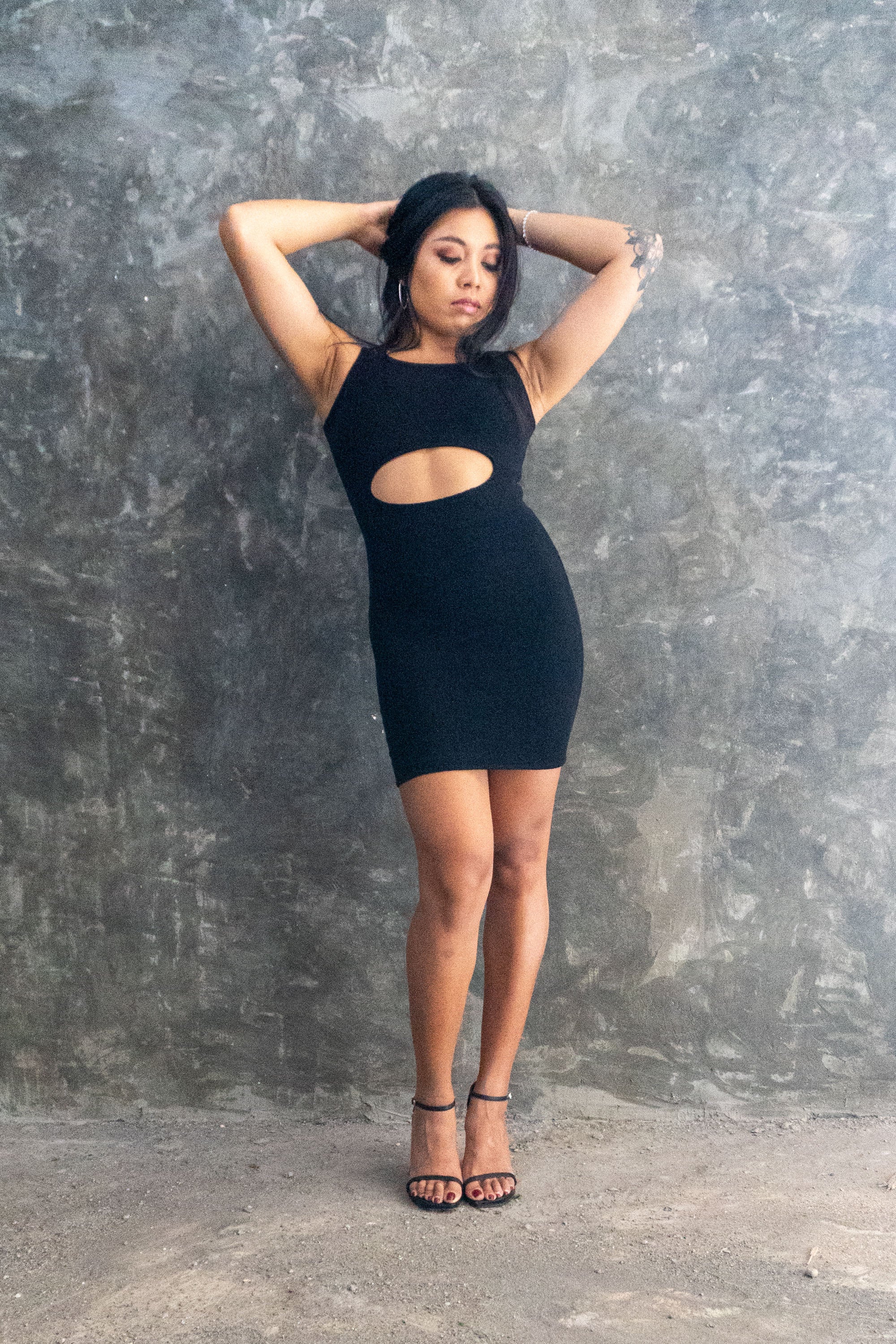 Kimi Dress with Cut Outs in Black