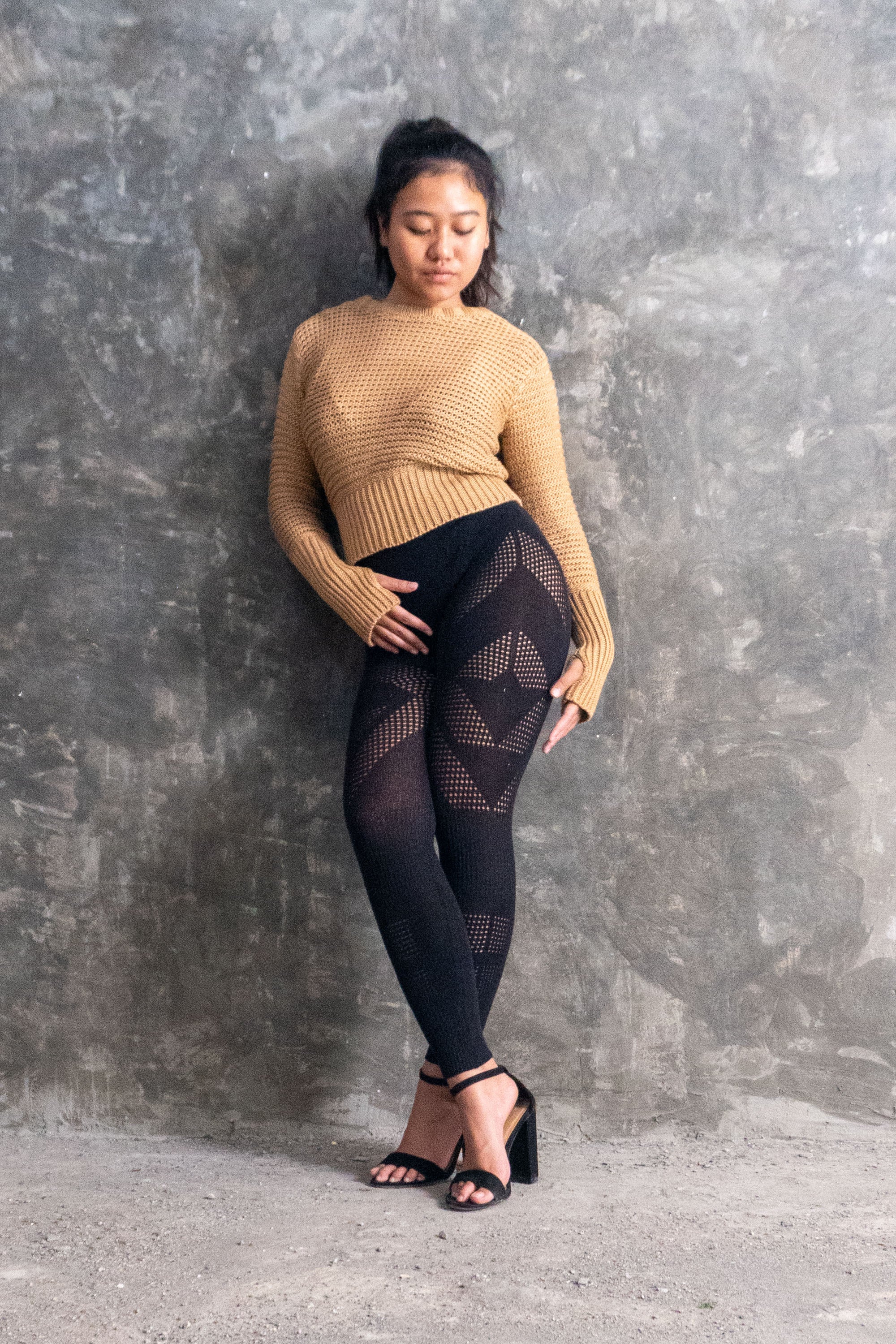 Malika Crew Neck Chain Mail Sweater in Bronze