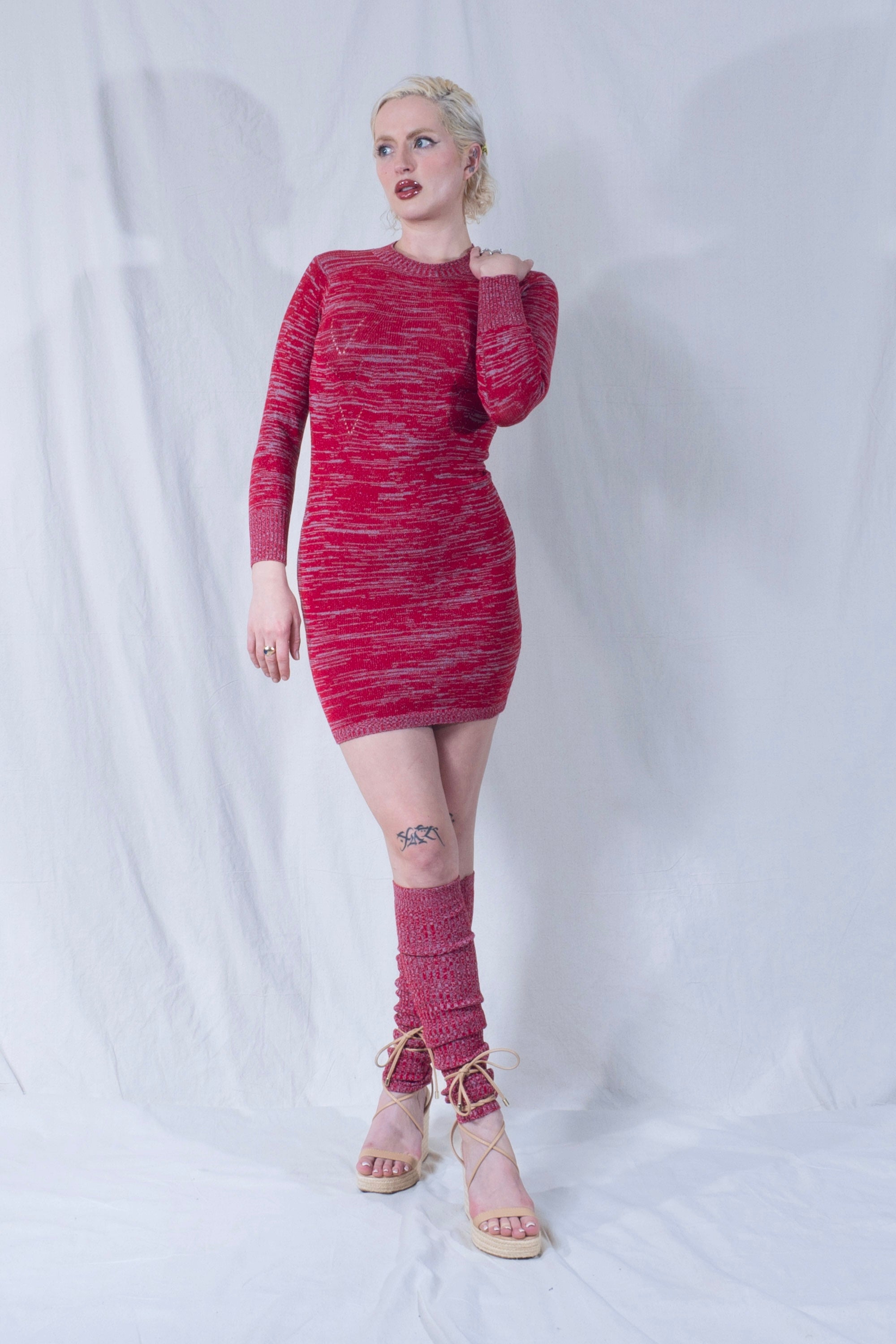 Pima Pontille Long Sleeve Mini Dress in Berry and Blush
