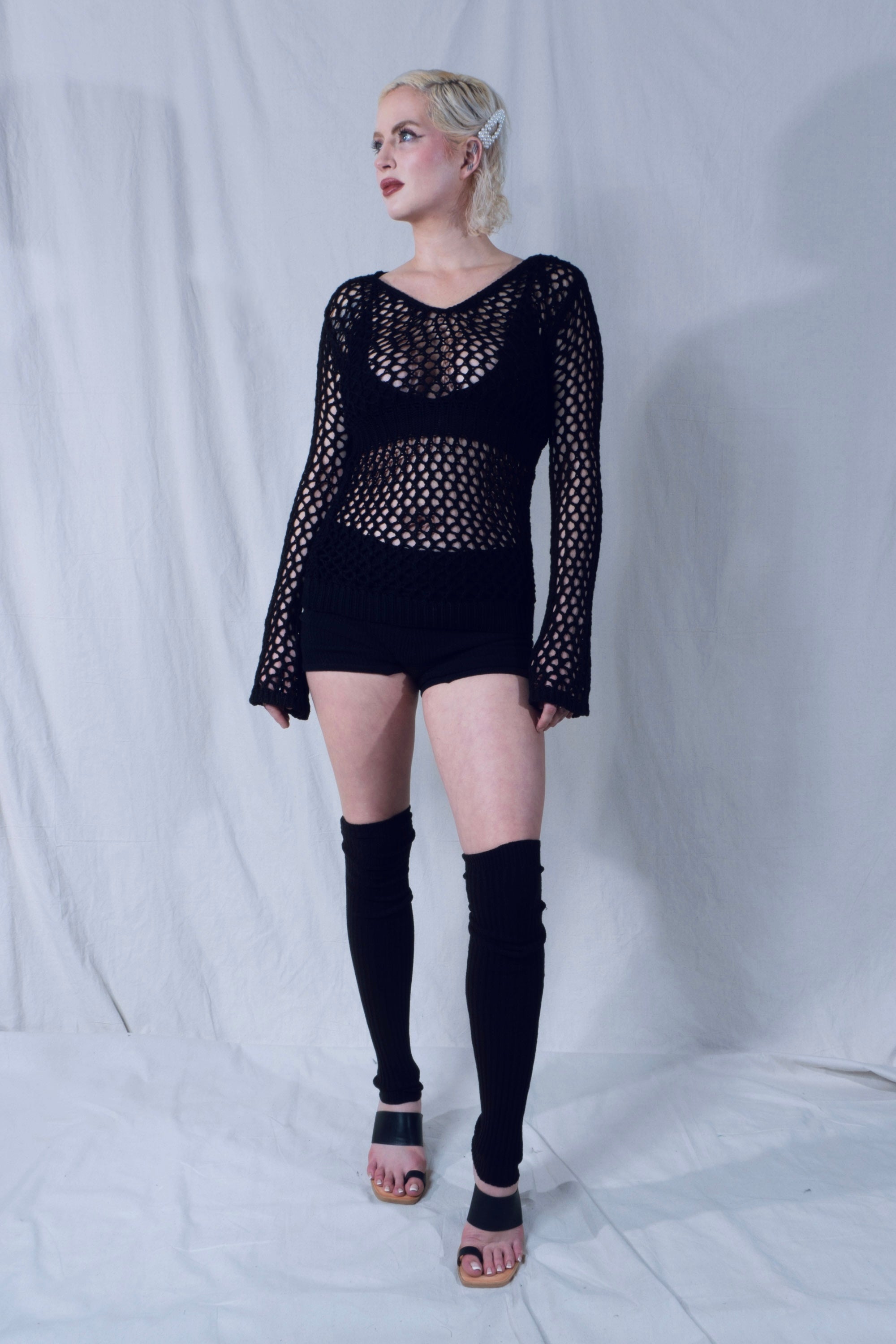 Melo Bell Sleeve Blouse in Black