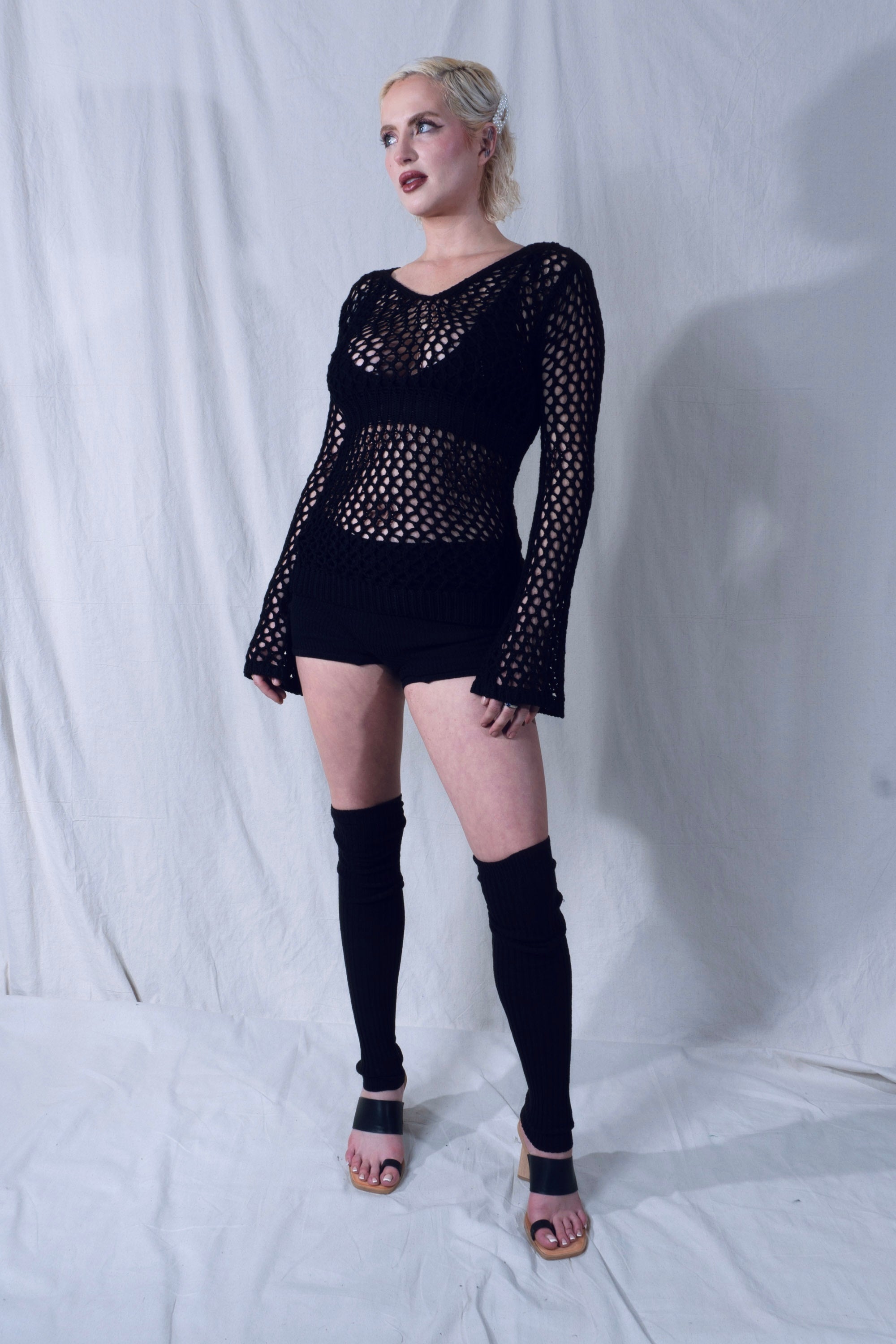 Melo Bell Sleeve Blouse in Black