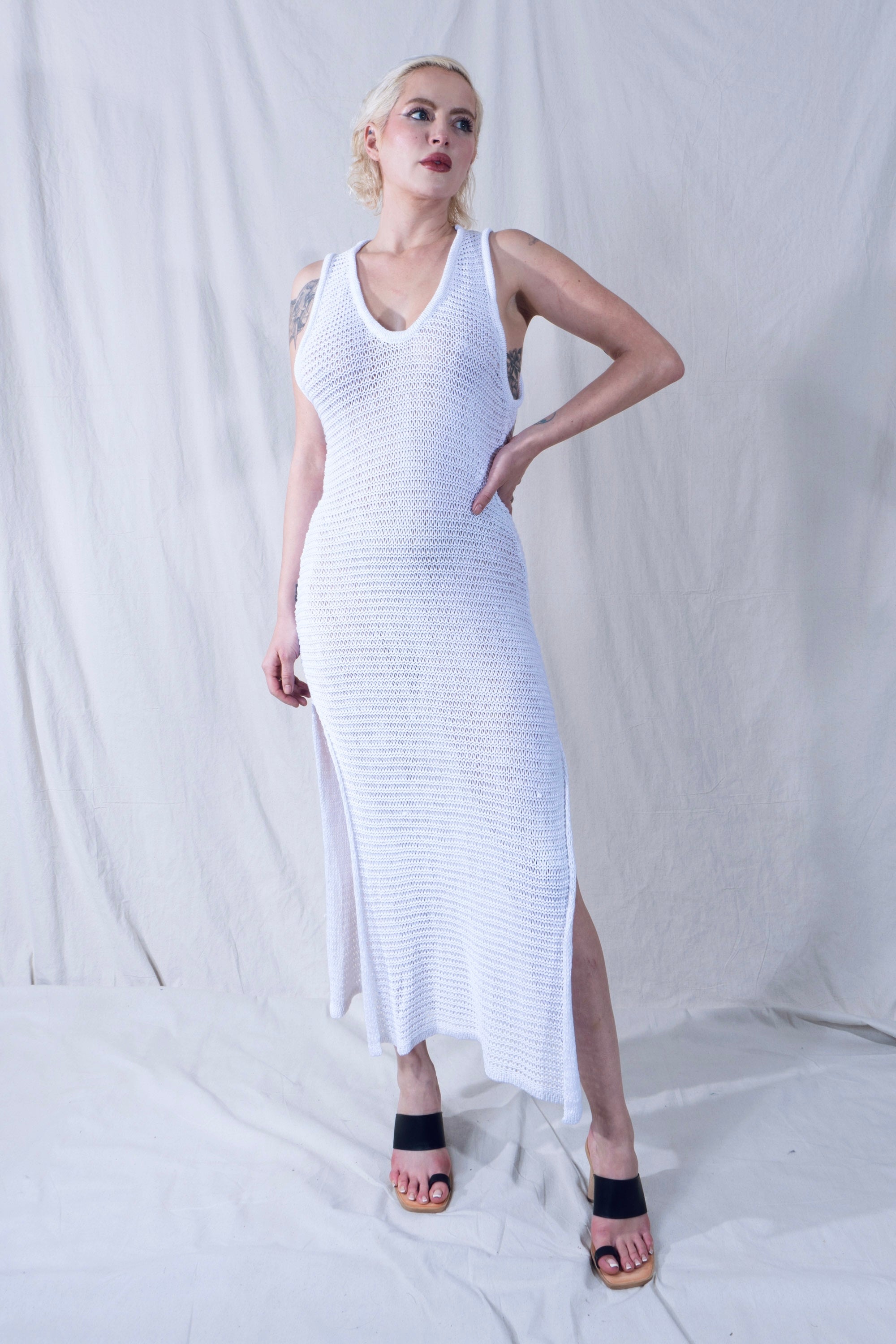Omi Tank Dress in Optic White