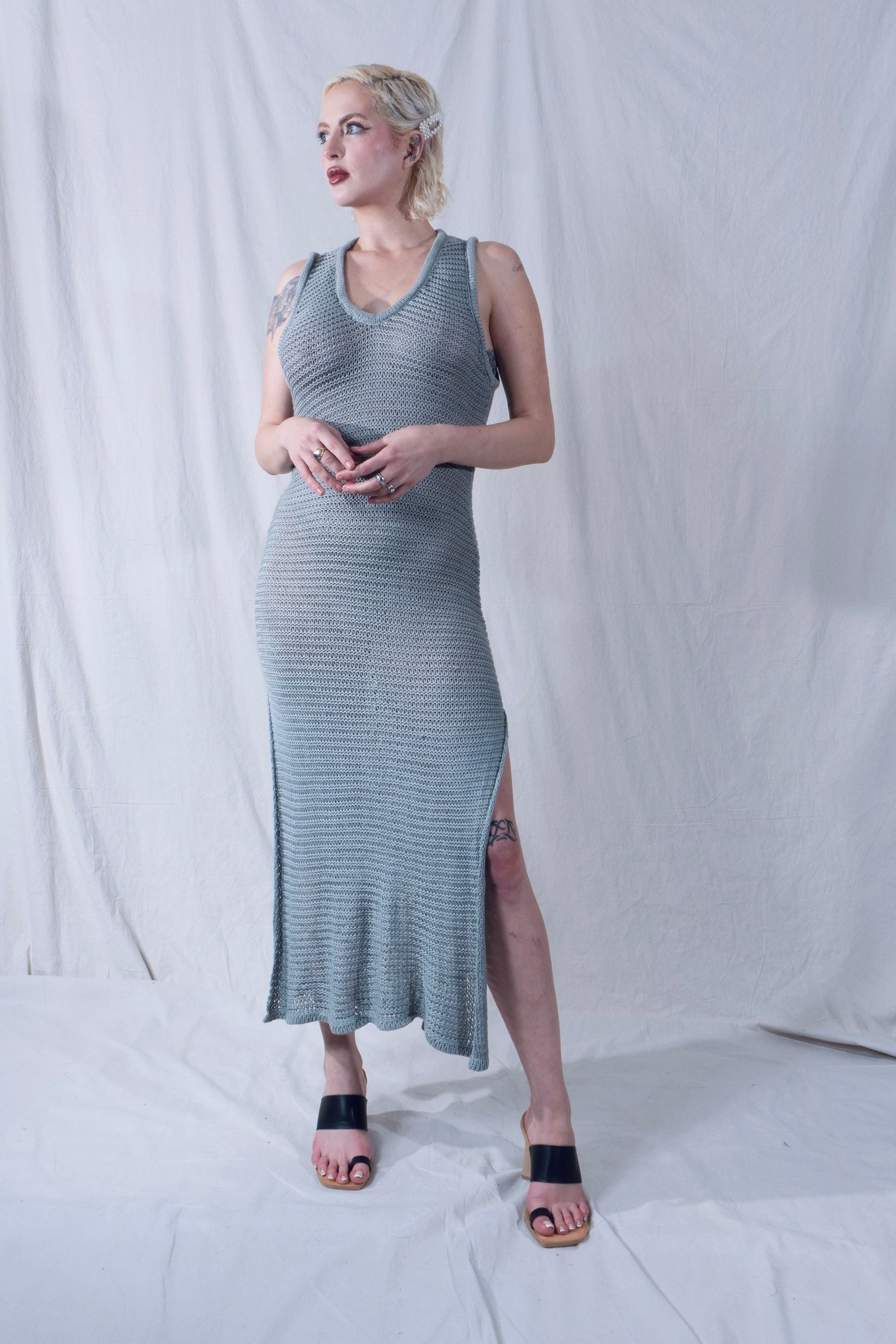 Omi Tank Dress in Silver