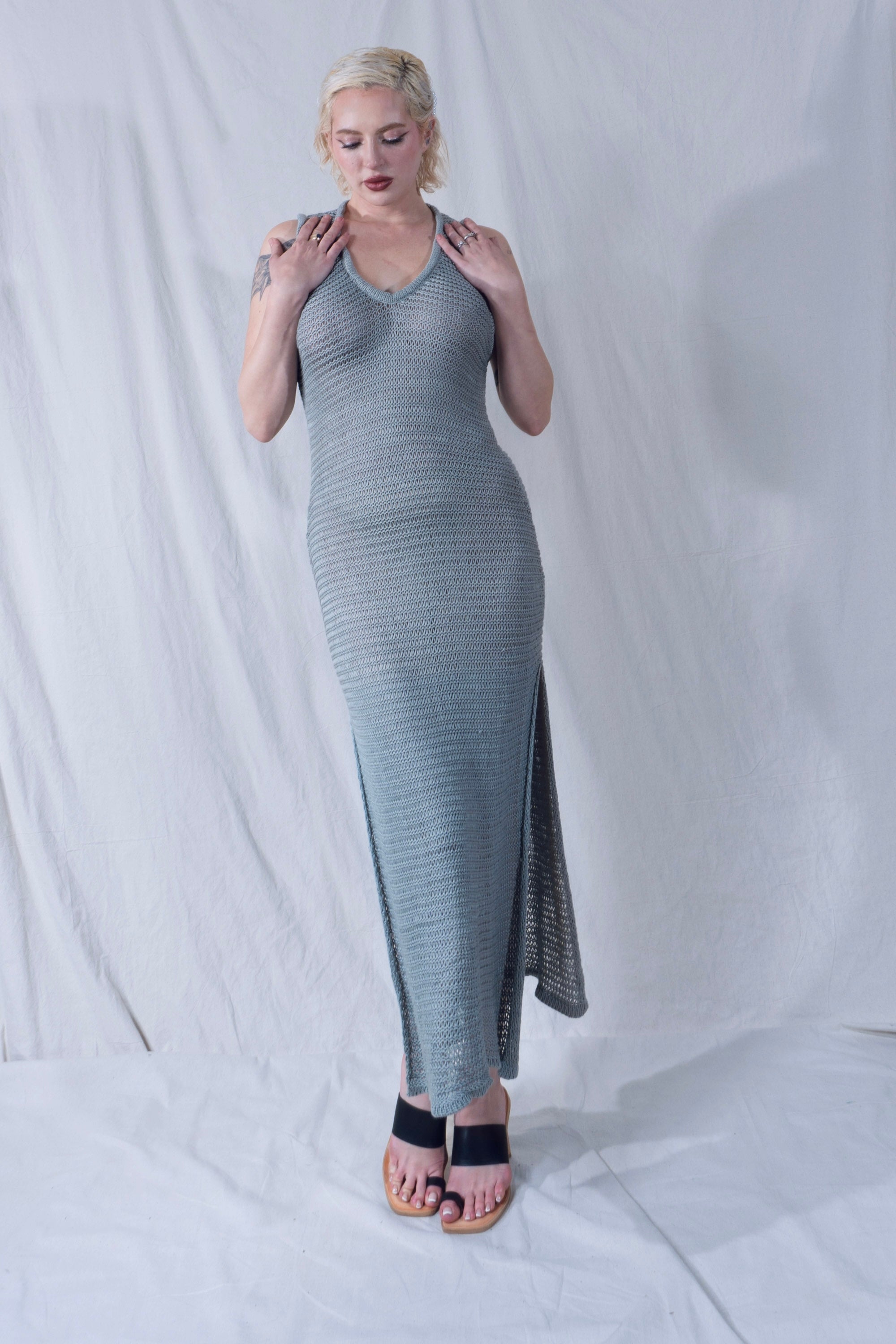 Omi Tank Dress in Silver