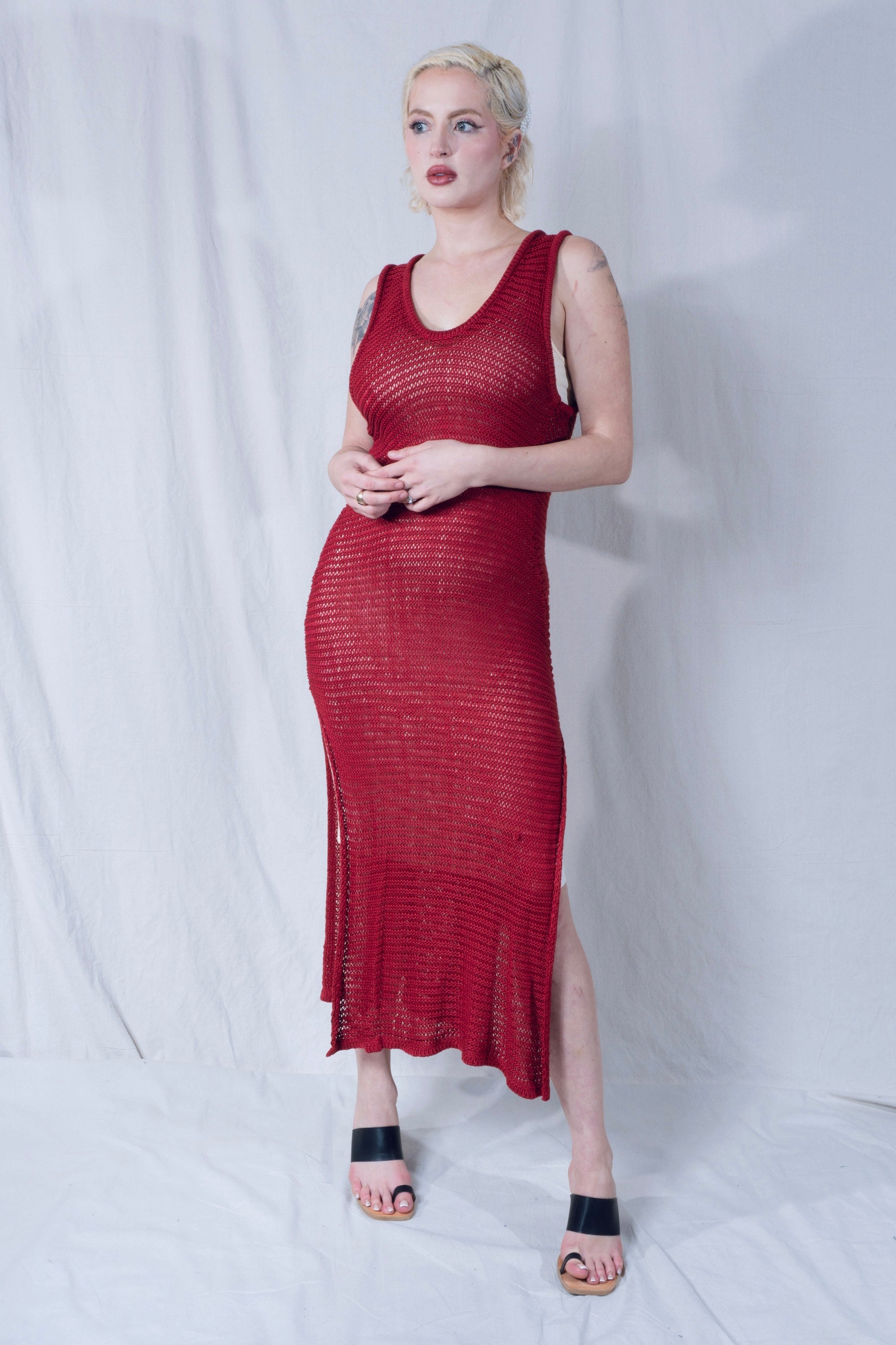 Omi Tank Dress in Crimson Red