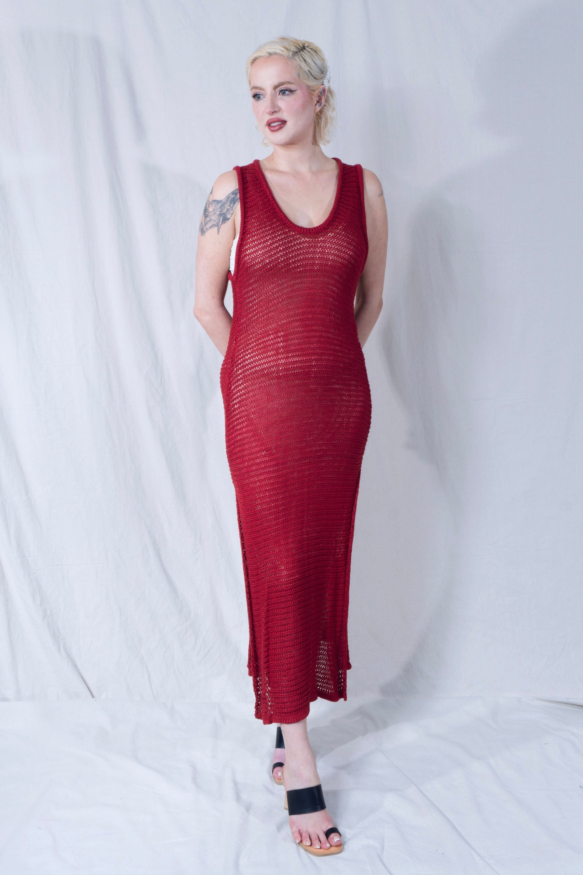 Omi Tank Dress in Crimson Red