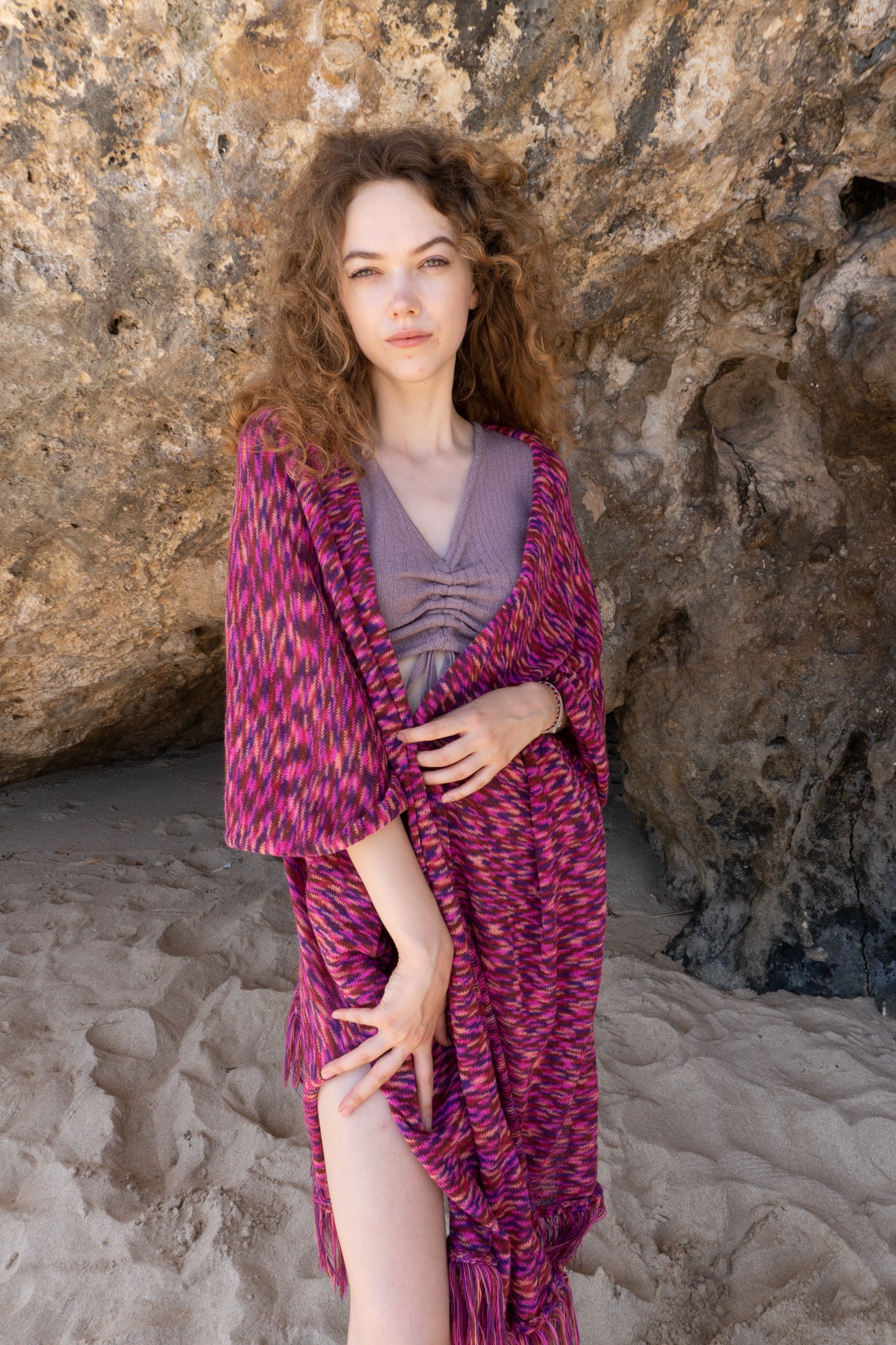 Kazai Rouched Crop Top in Lavender