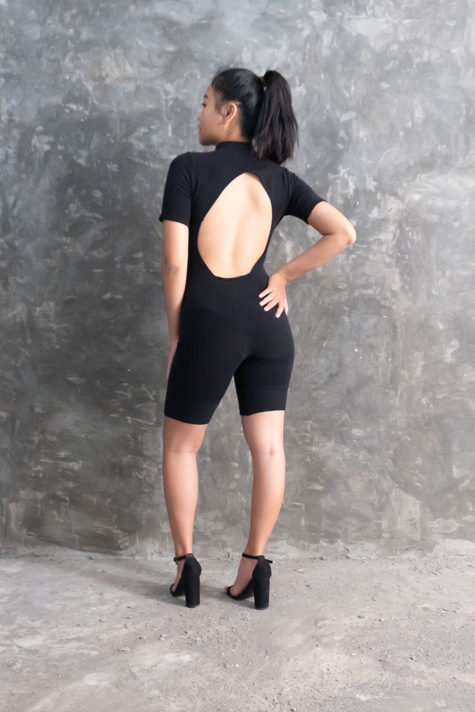 Ciana Backless Mock Neck Jumpsuit