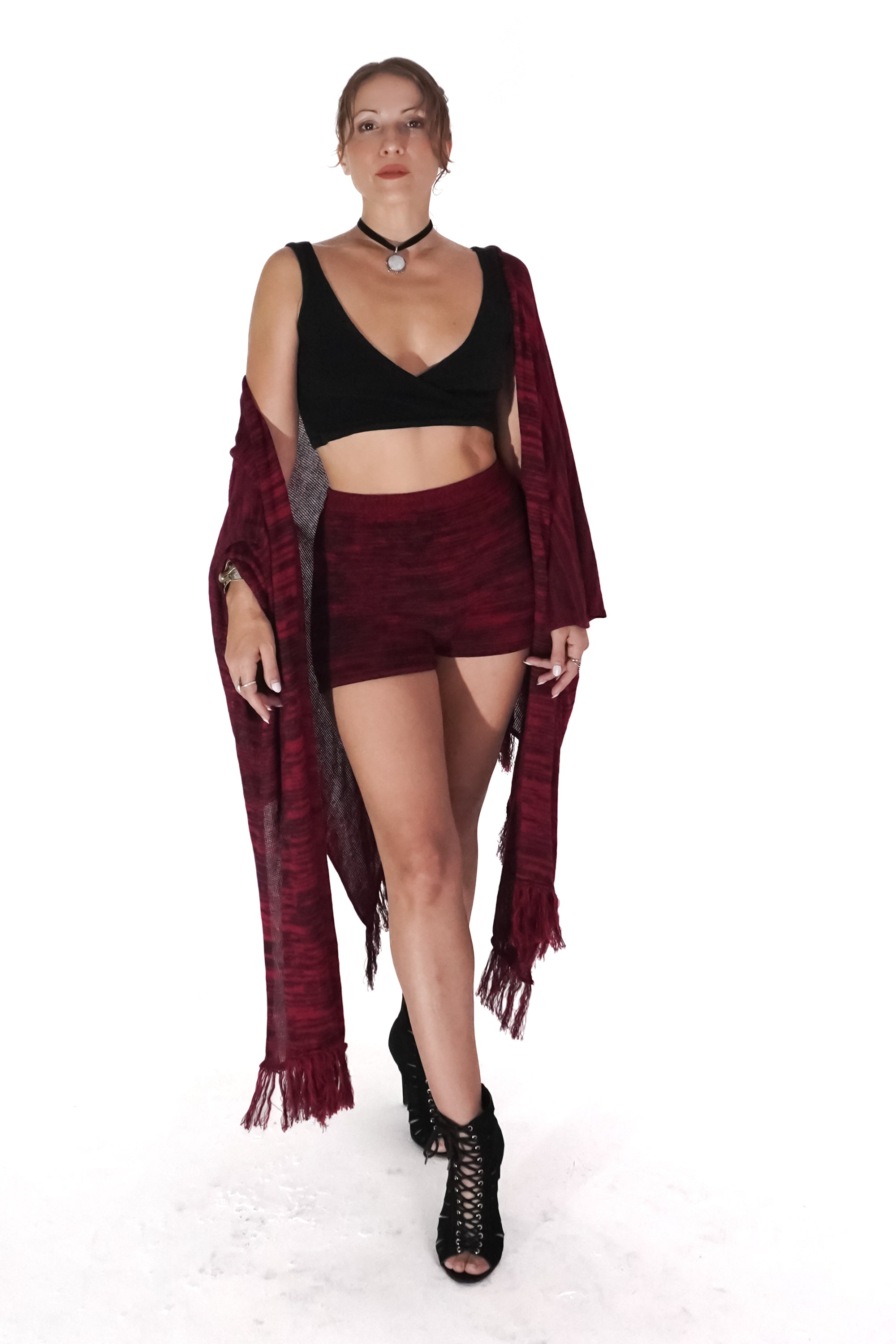 Rhiane Kimono in Black and Red