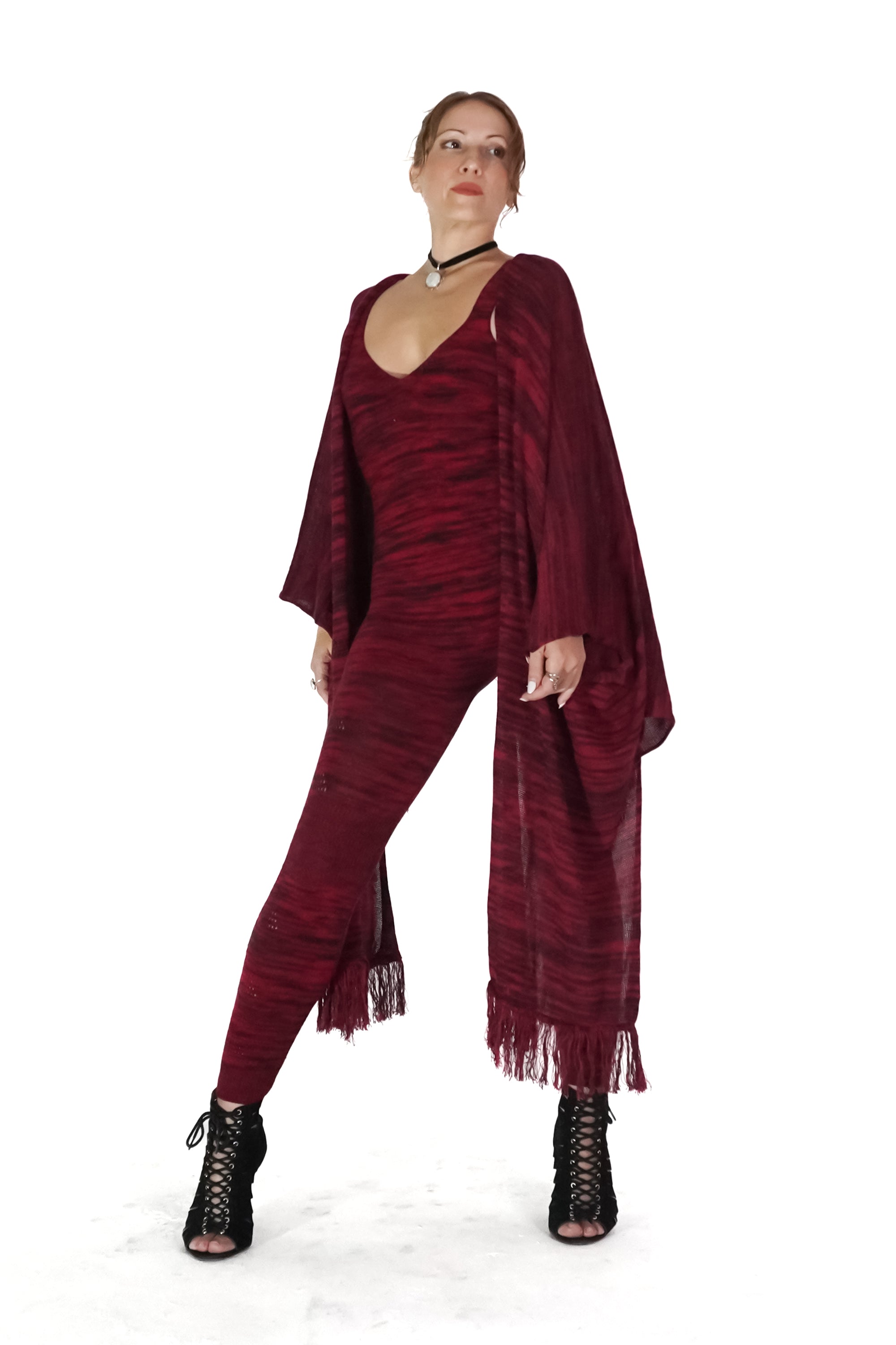 Rhiane Kimono in Black and Red