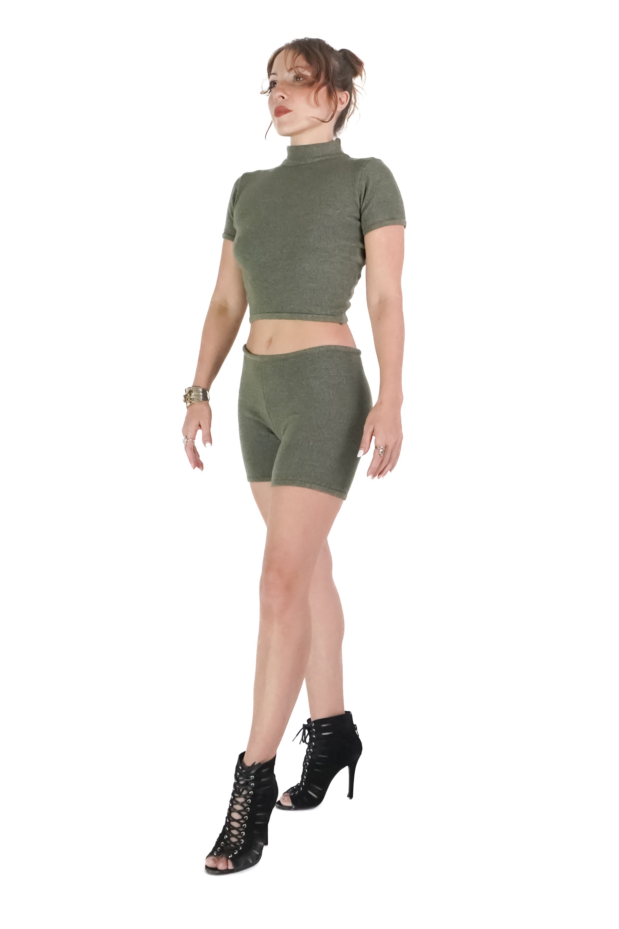 Nora Biker Shorts 11 Cm in Army