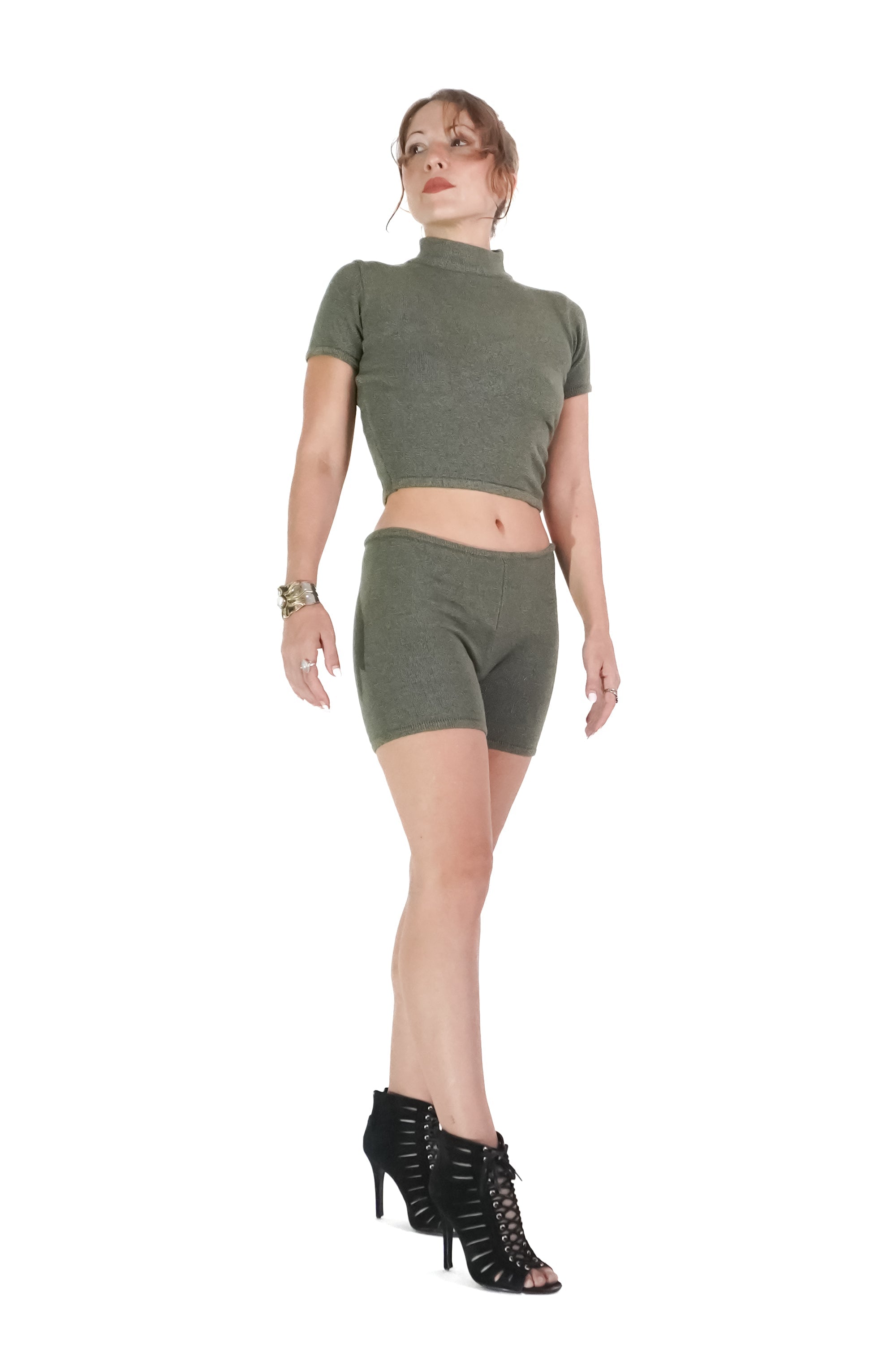 Nora Biker Shorts 11 Cm in Army