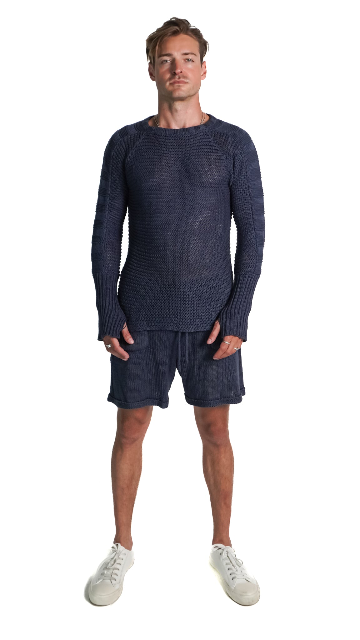 Marten Chain Mail Sweater in Navy