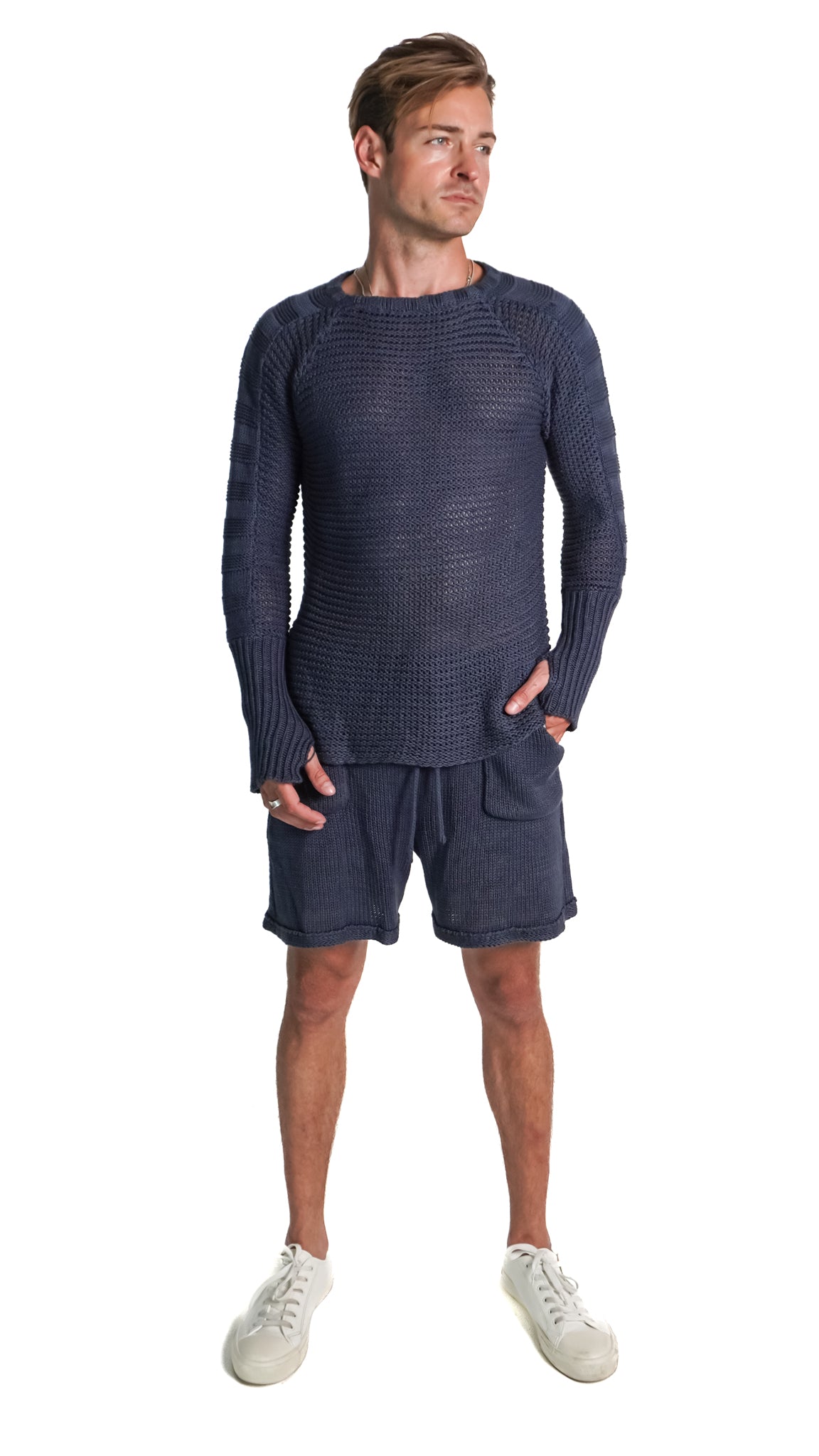 Marten Chain Mail Sweater in Navy