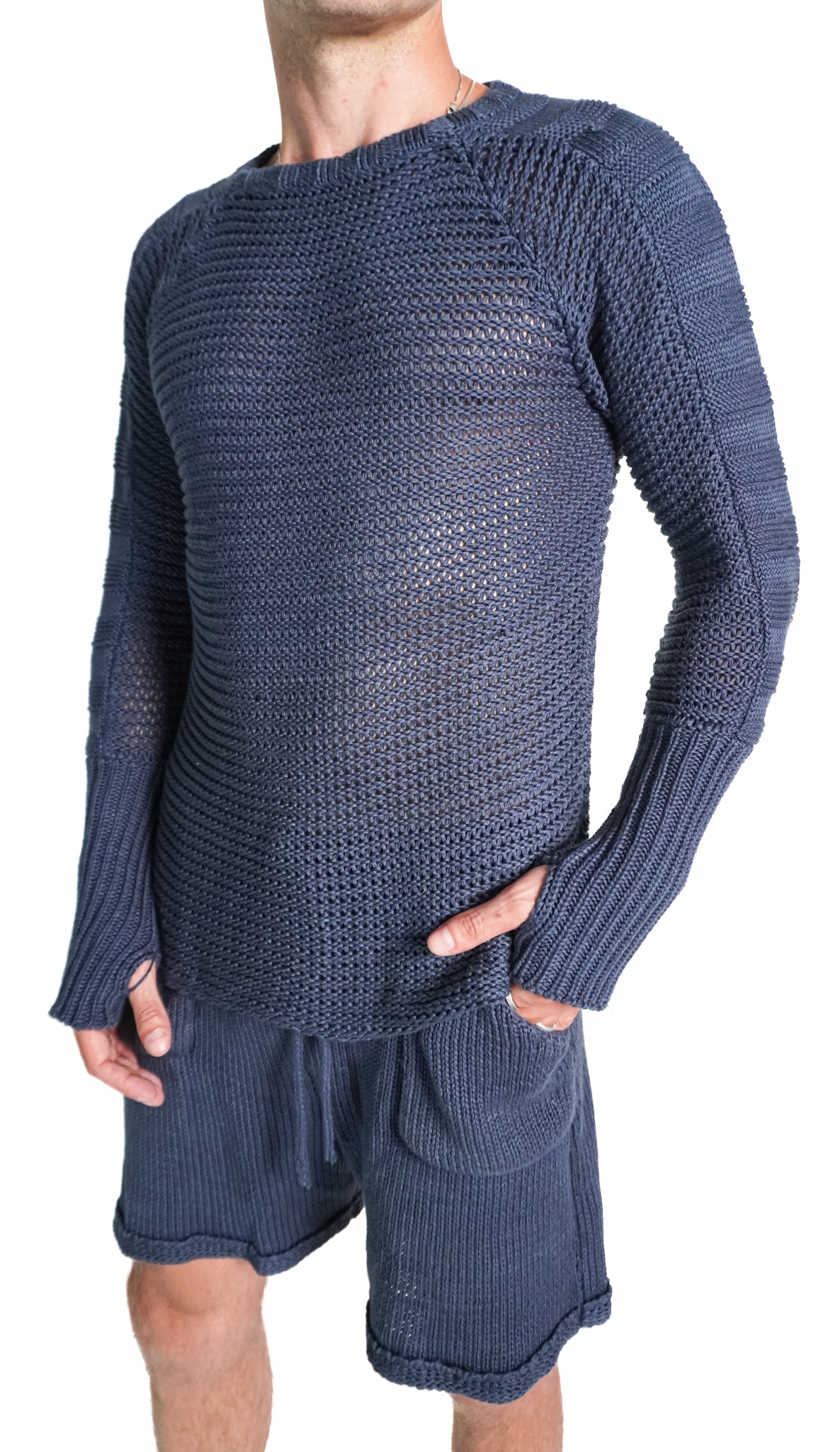 Marten Chain Mail Sweater in Navy