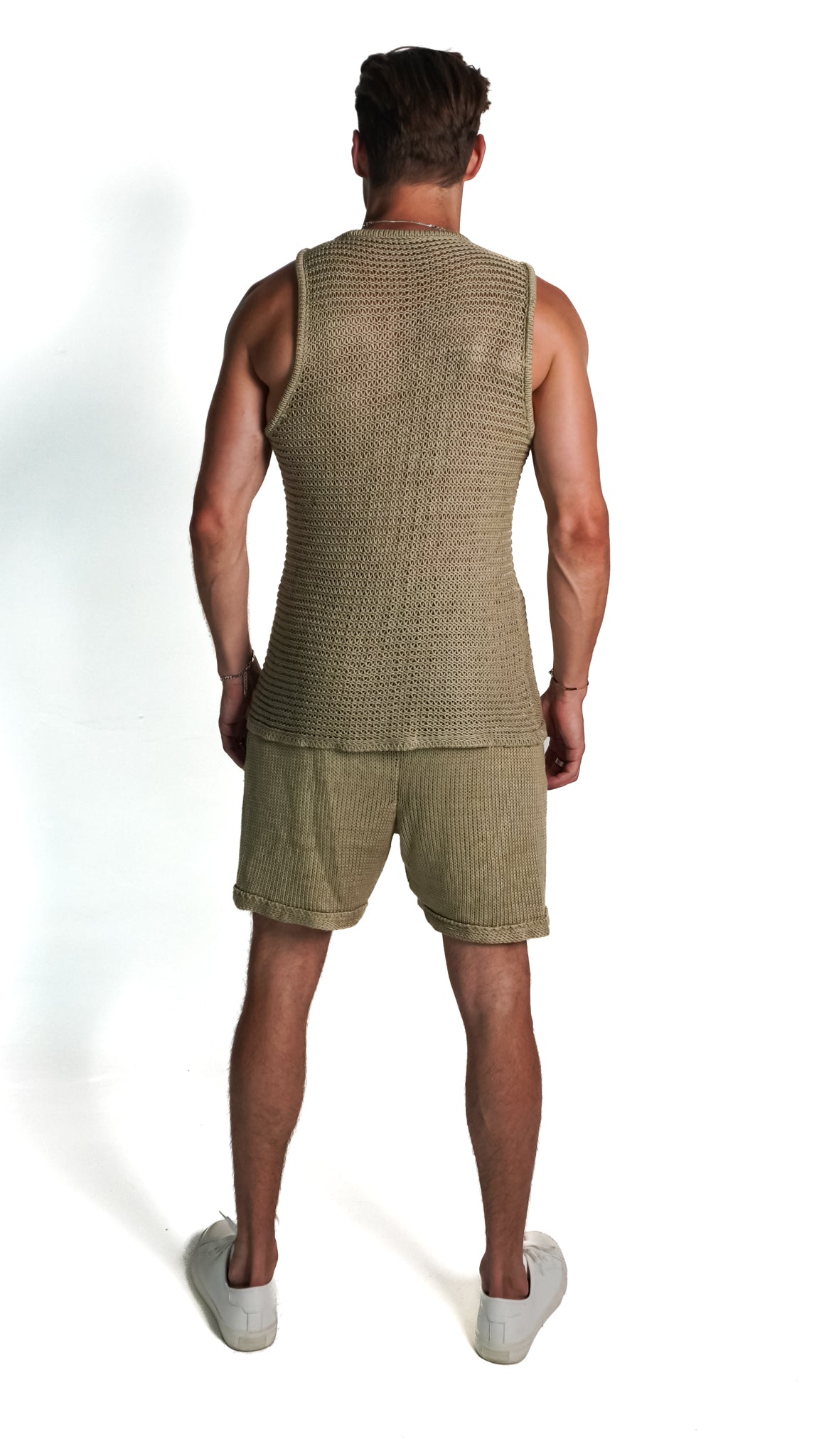 Boone Chain Mail Tank Top in Sand