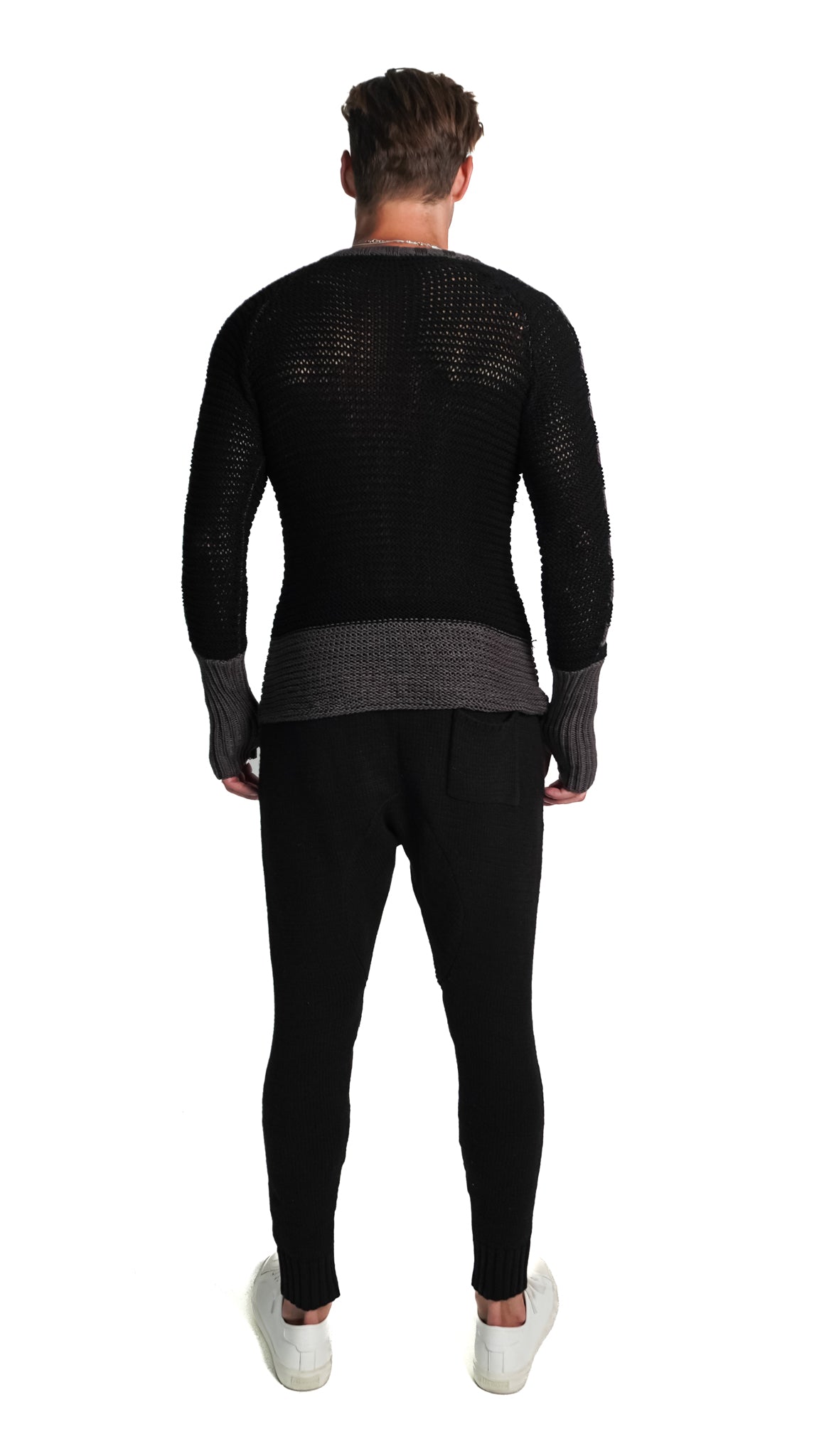 Marten Chain Mail Sweater in Black and Dusk