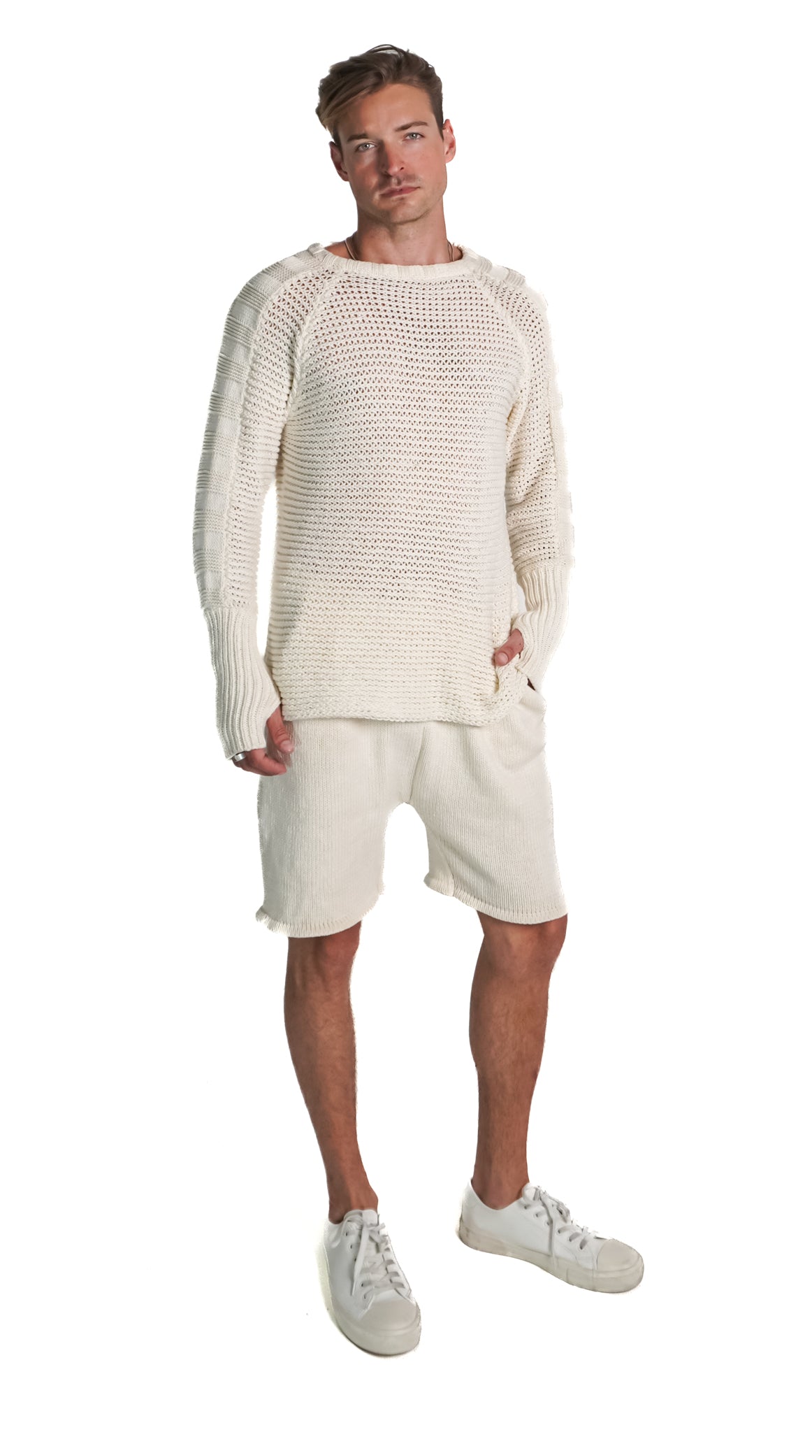 Marten Chain Mail Sweater in White