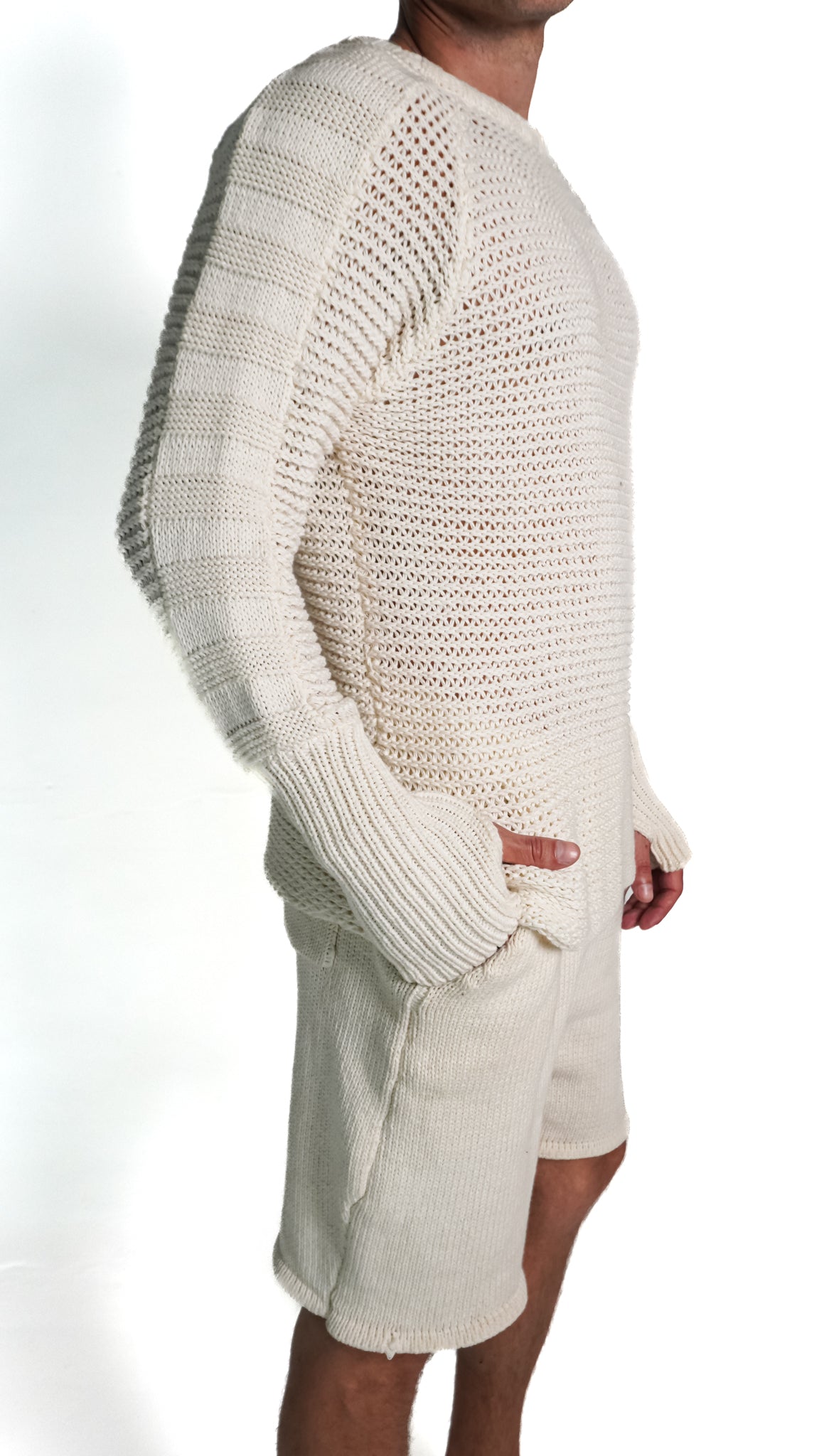 Marten Chain Mail Sweater in White