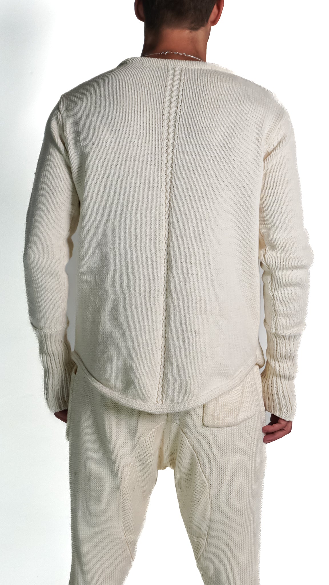 Davos Crew Neck Sweater in White