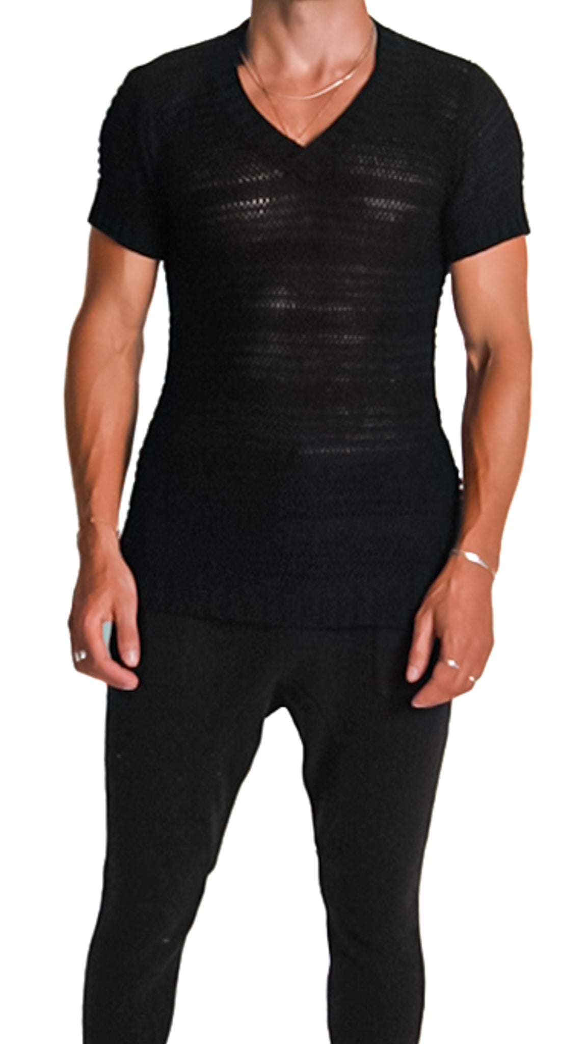 Osun V-Neck Shirt in Black