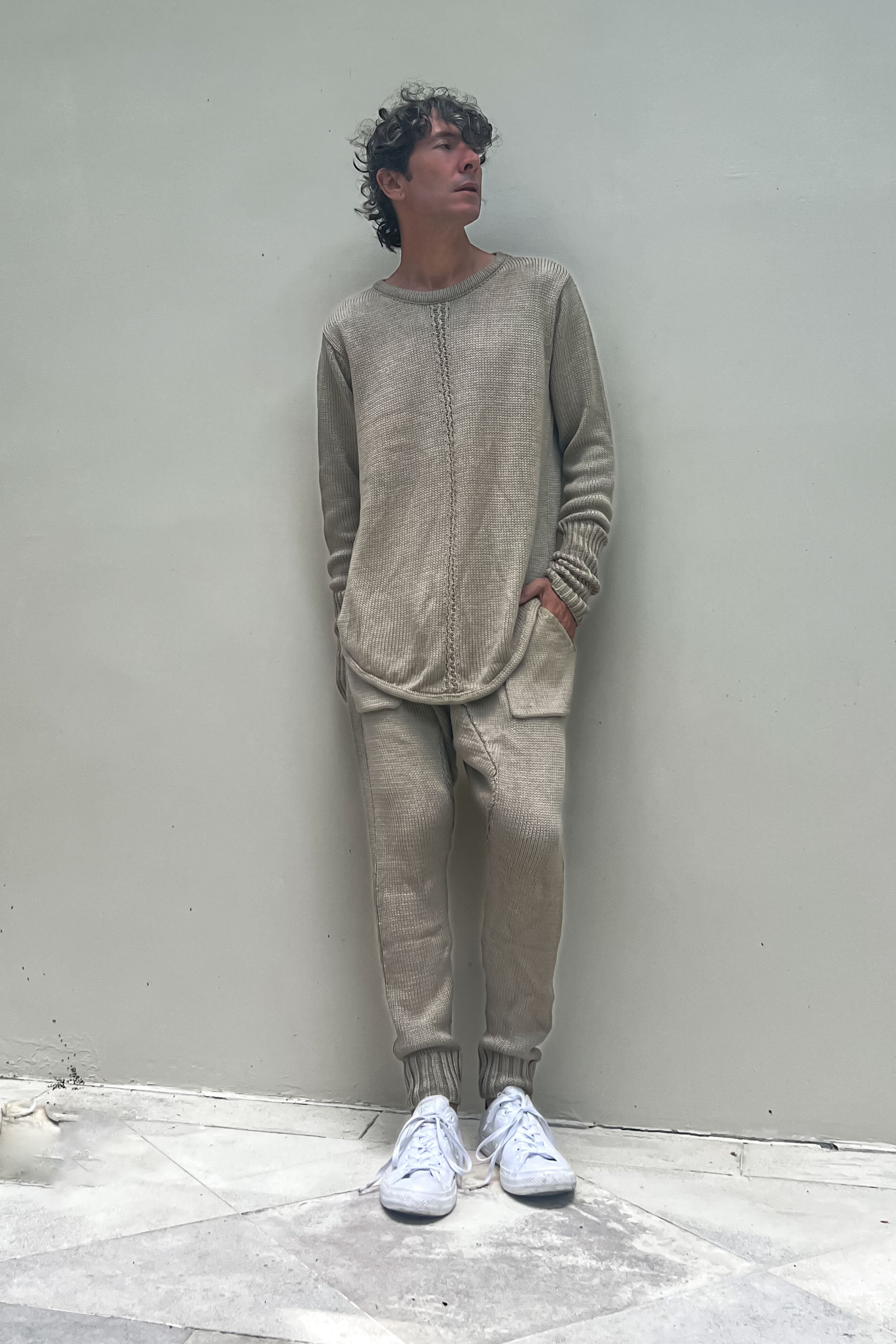 Mino Joggers in Sand Jersey