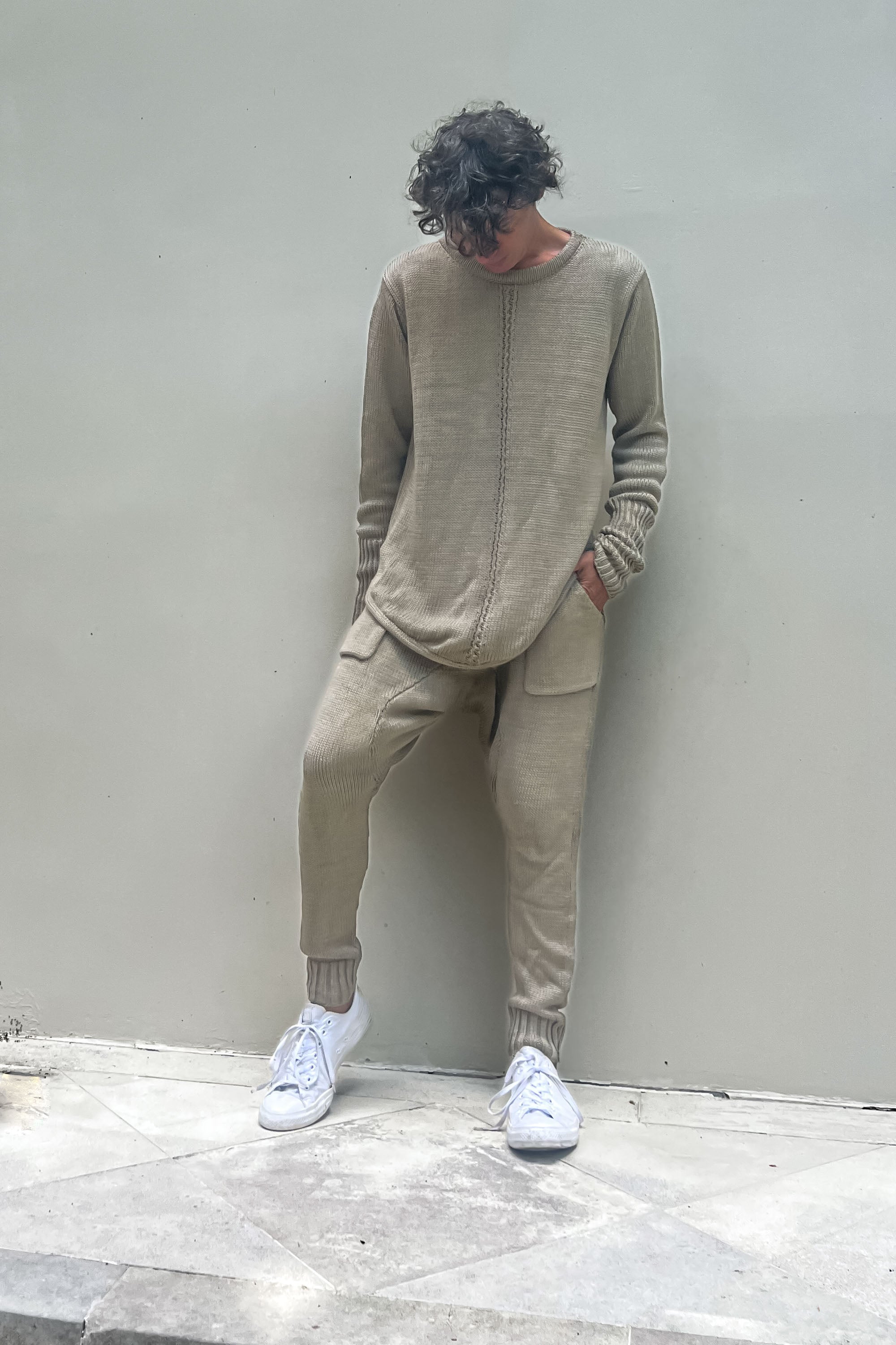 Mino Joggers in Sand Jersey