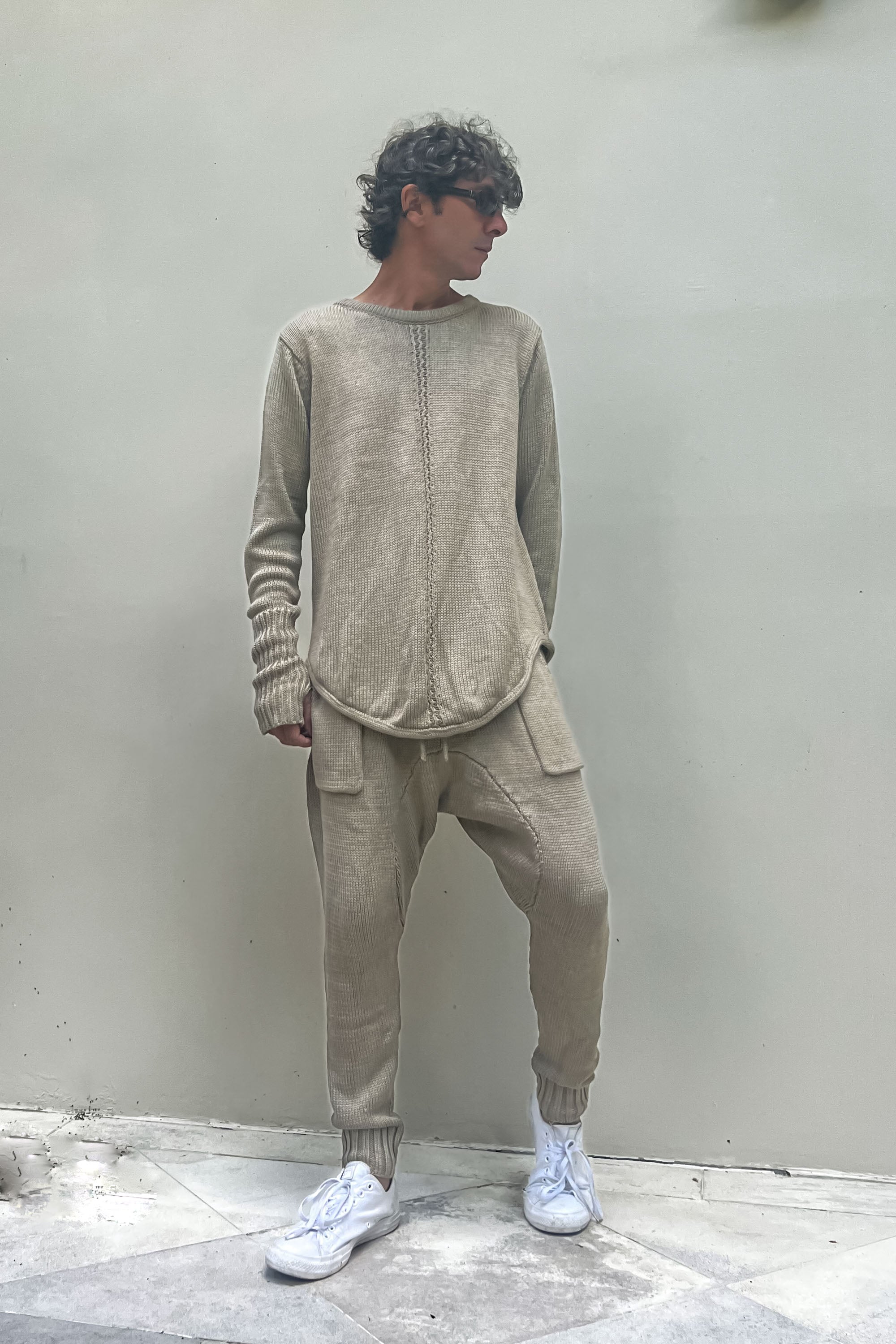 Mino Joggers in Sand Jersey