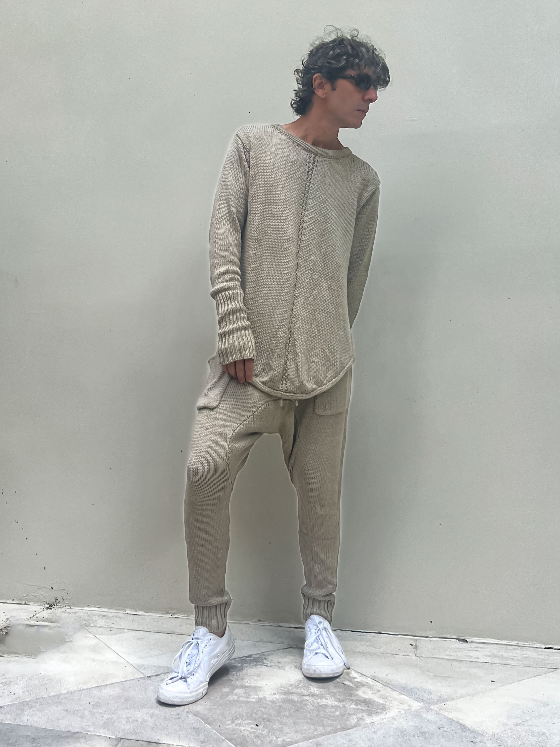 Mino Joggers in Sand Jersey