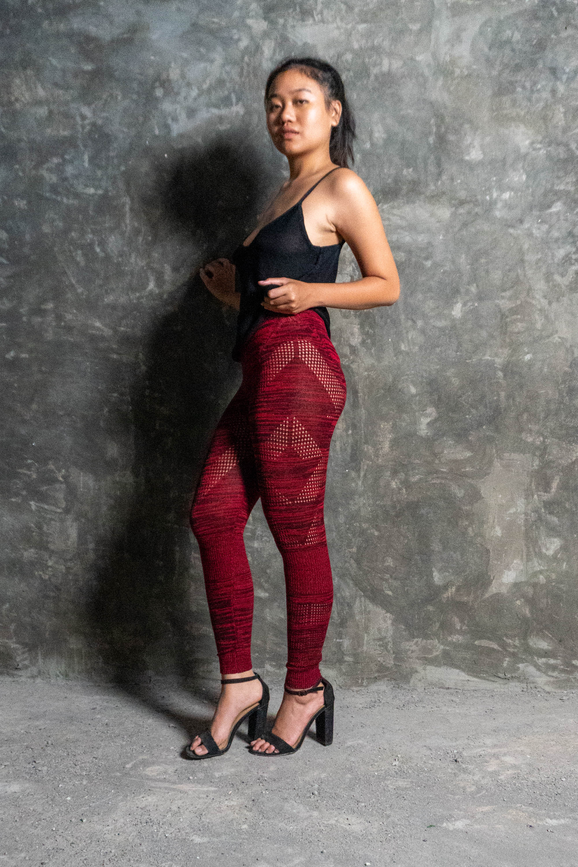 Dina Pontille Leggings in Red and Black