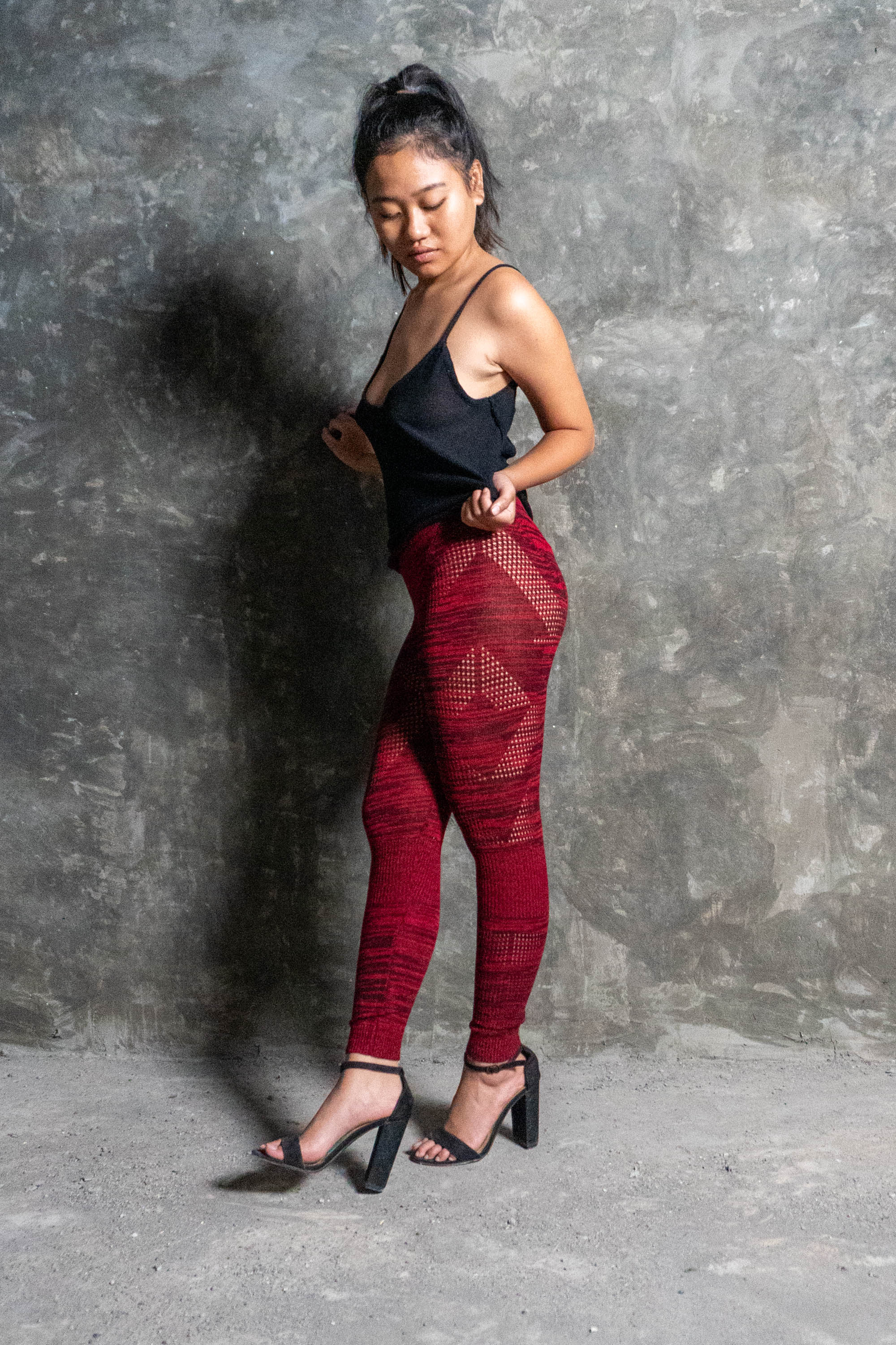 Dina Pontille Leggings in Red and Black