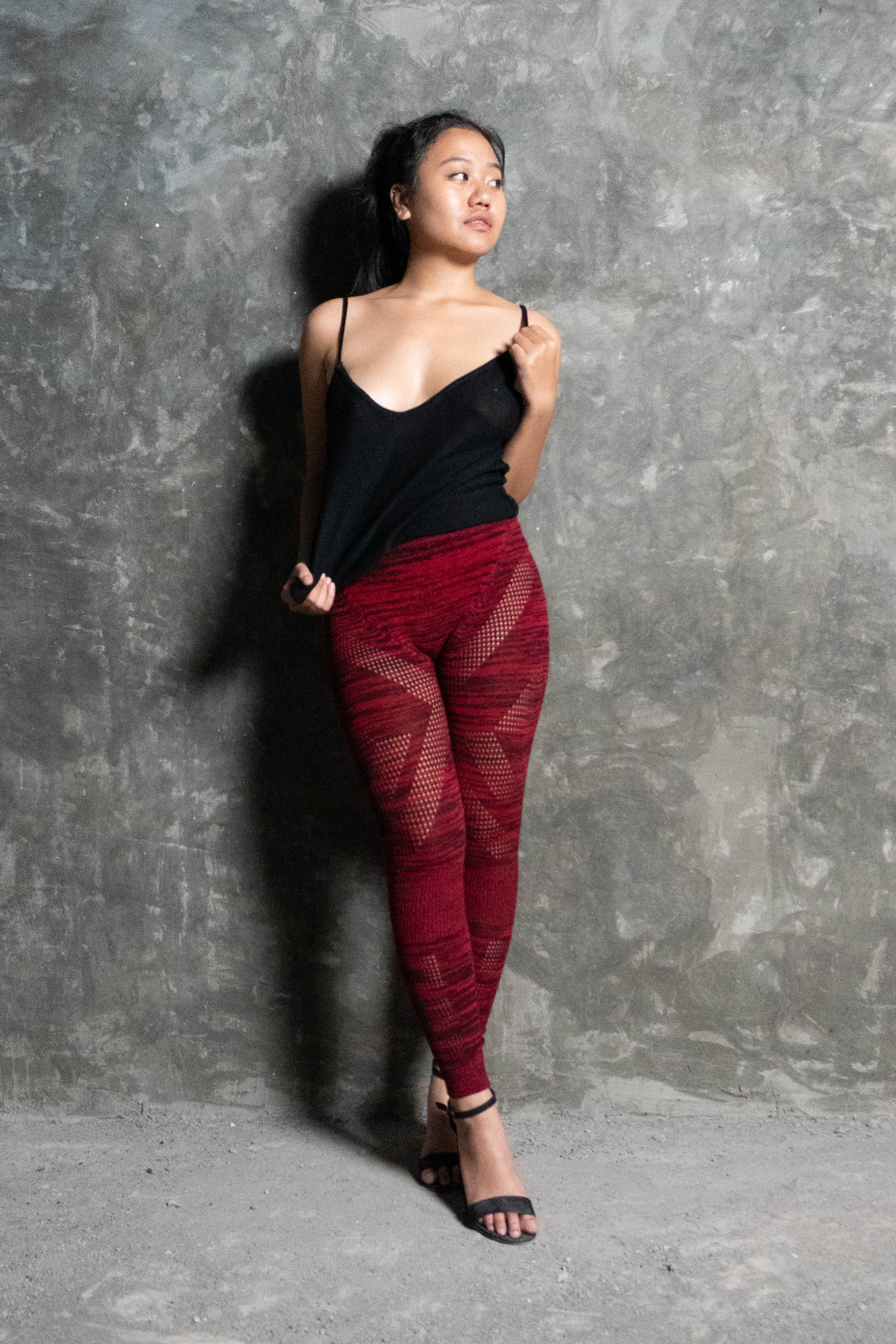 Dina Pontille Leggings in Red and Black