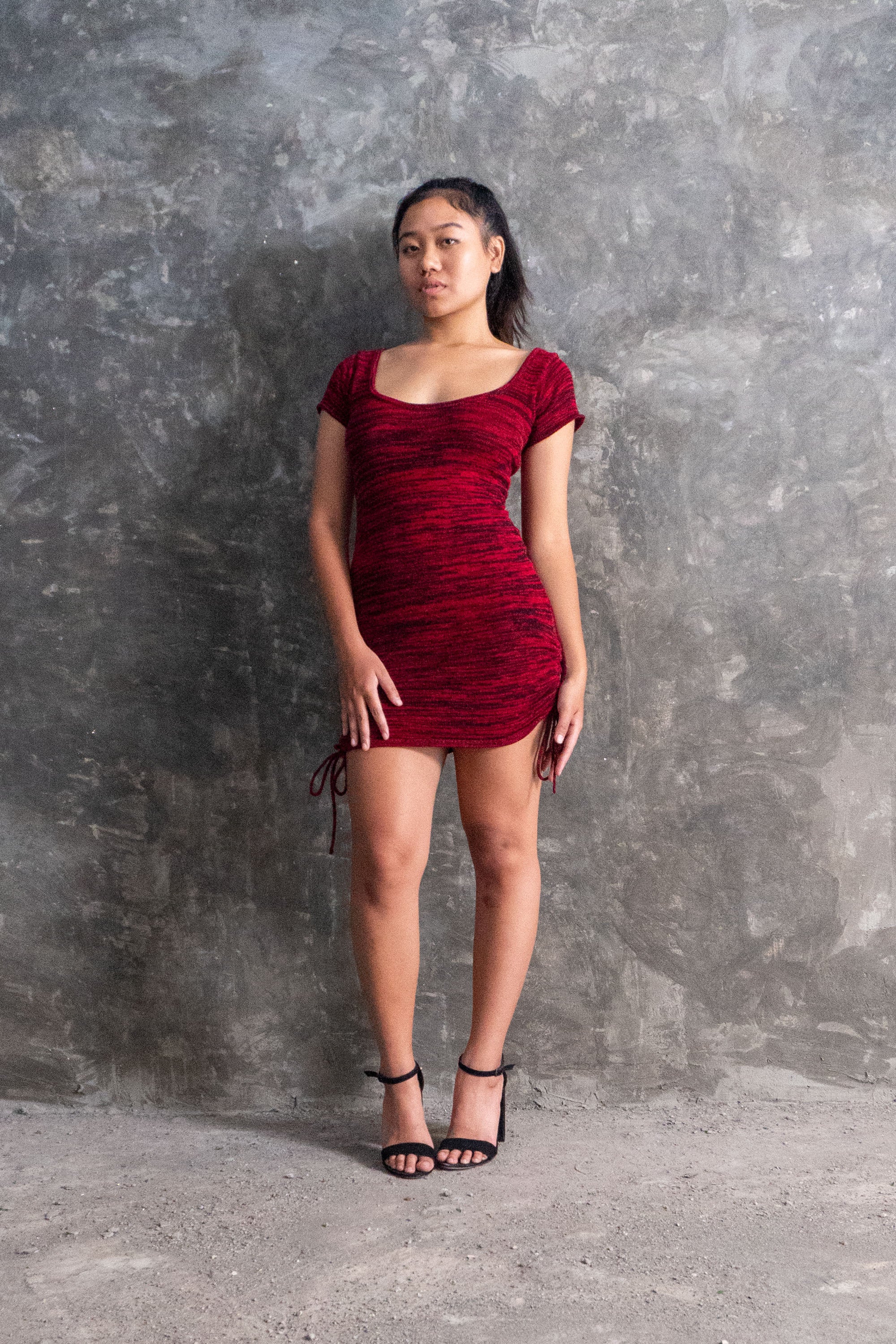 Mari Dress in Black and Red