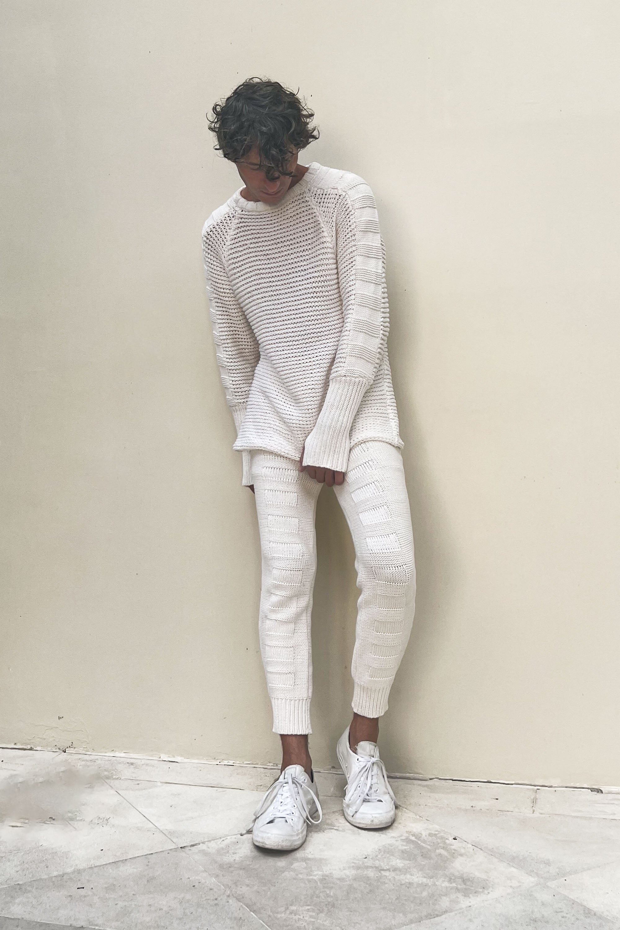 Marten Chain Mail Sweater in White