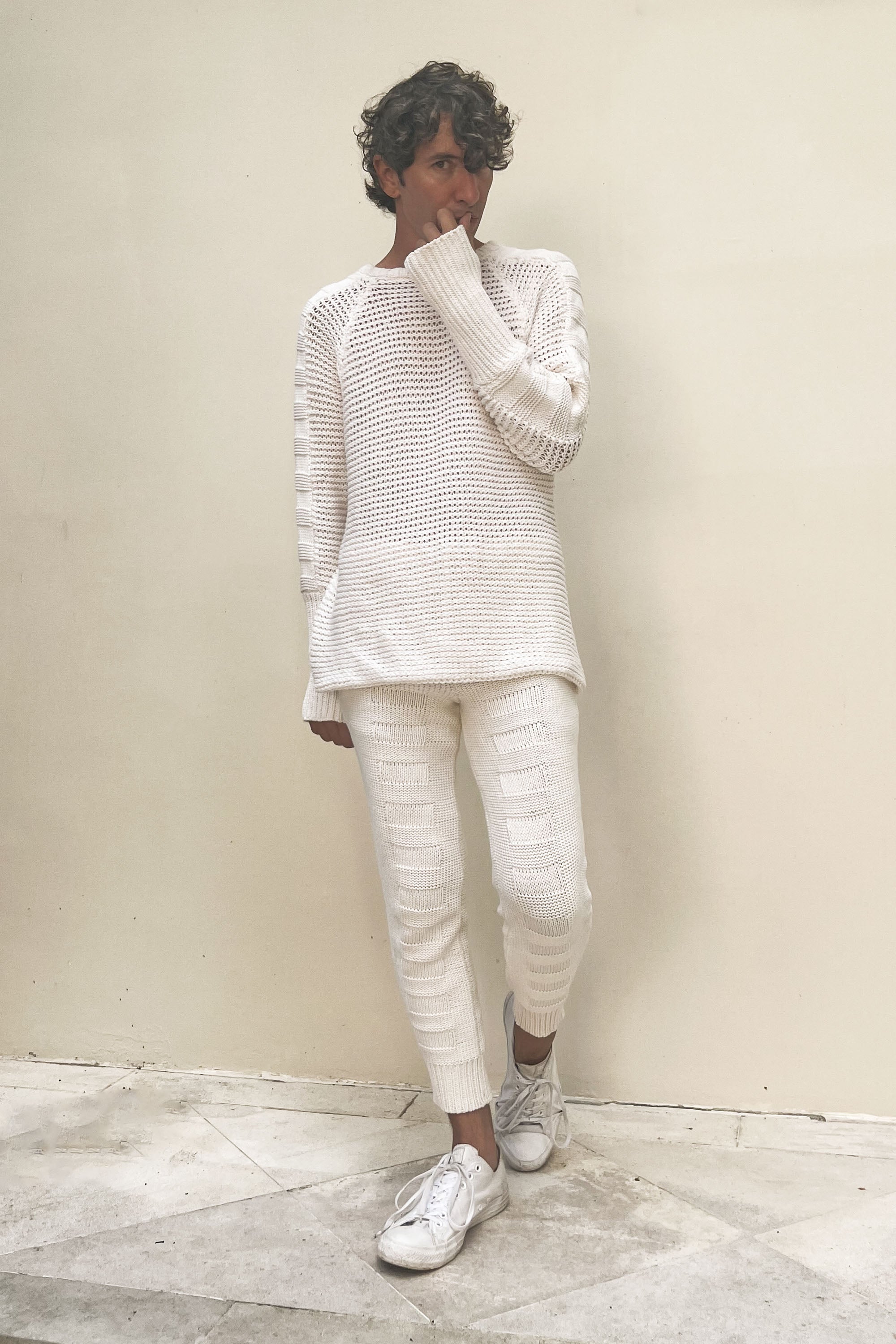 Marten Chain Mail Sweater in White