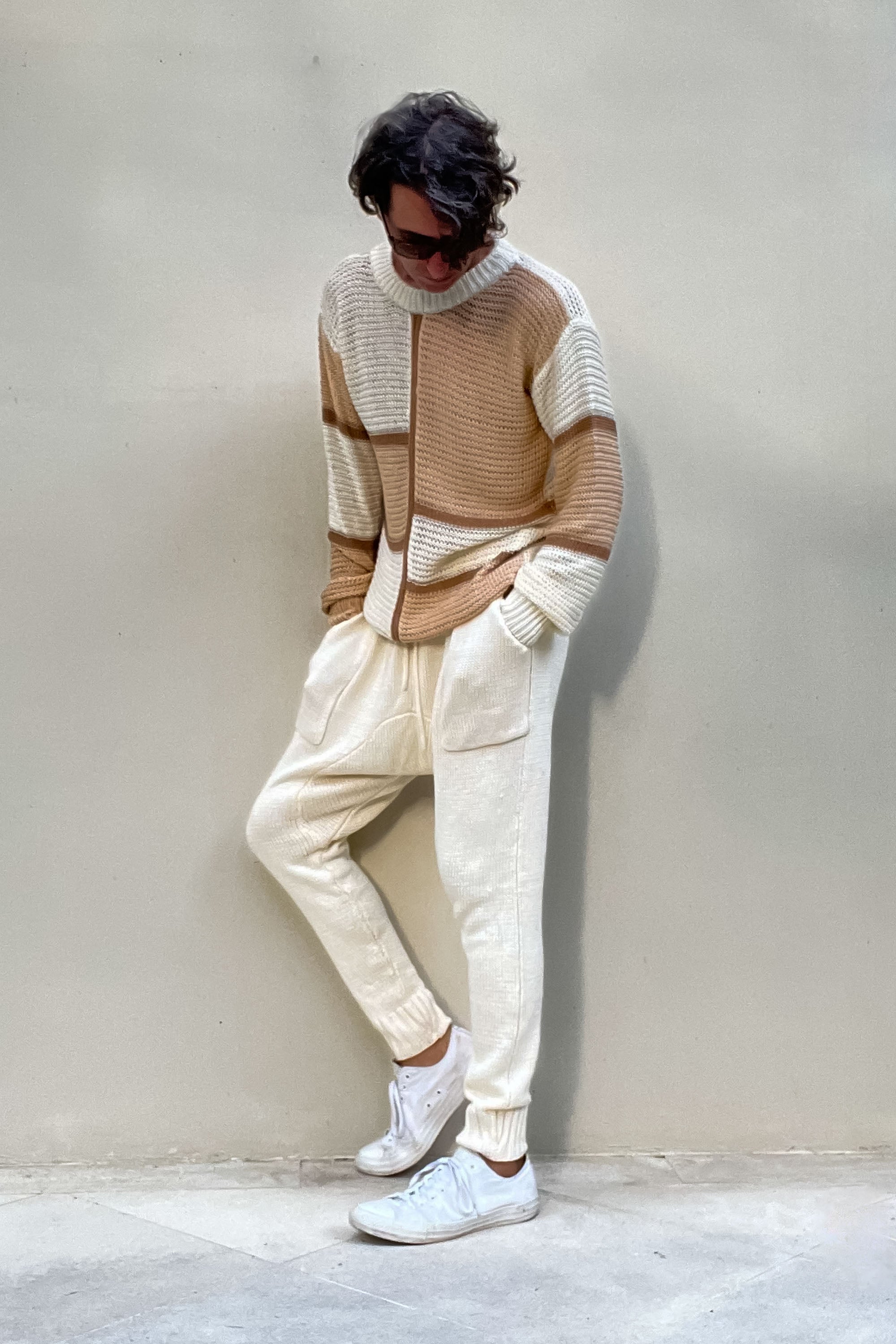 Mino Joggers in Cream Jersey