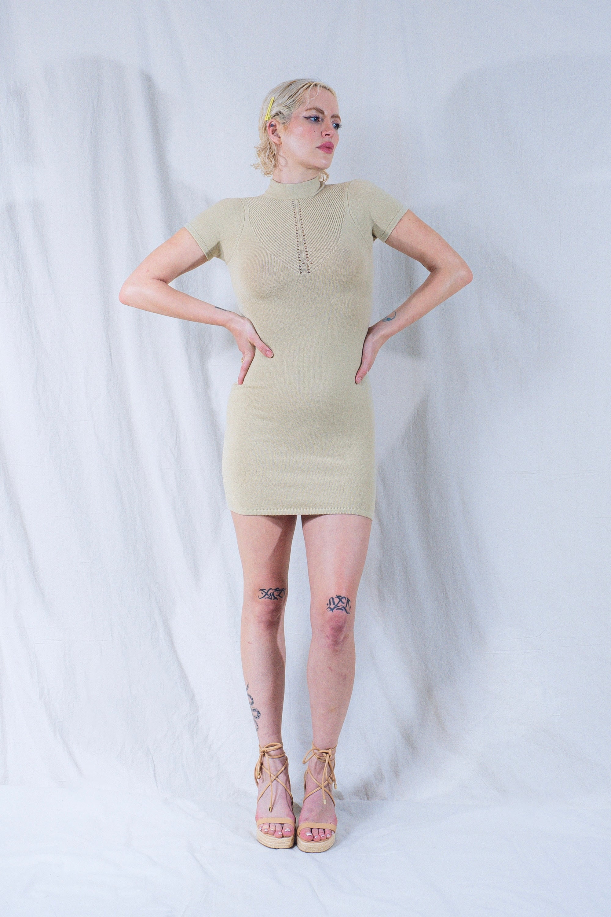 Valle Pontille Cocktail Dress in Beige