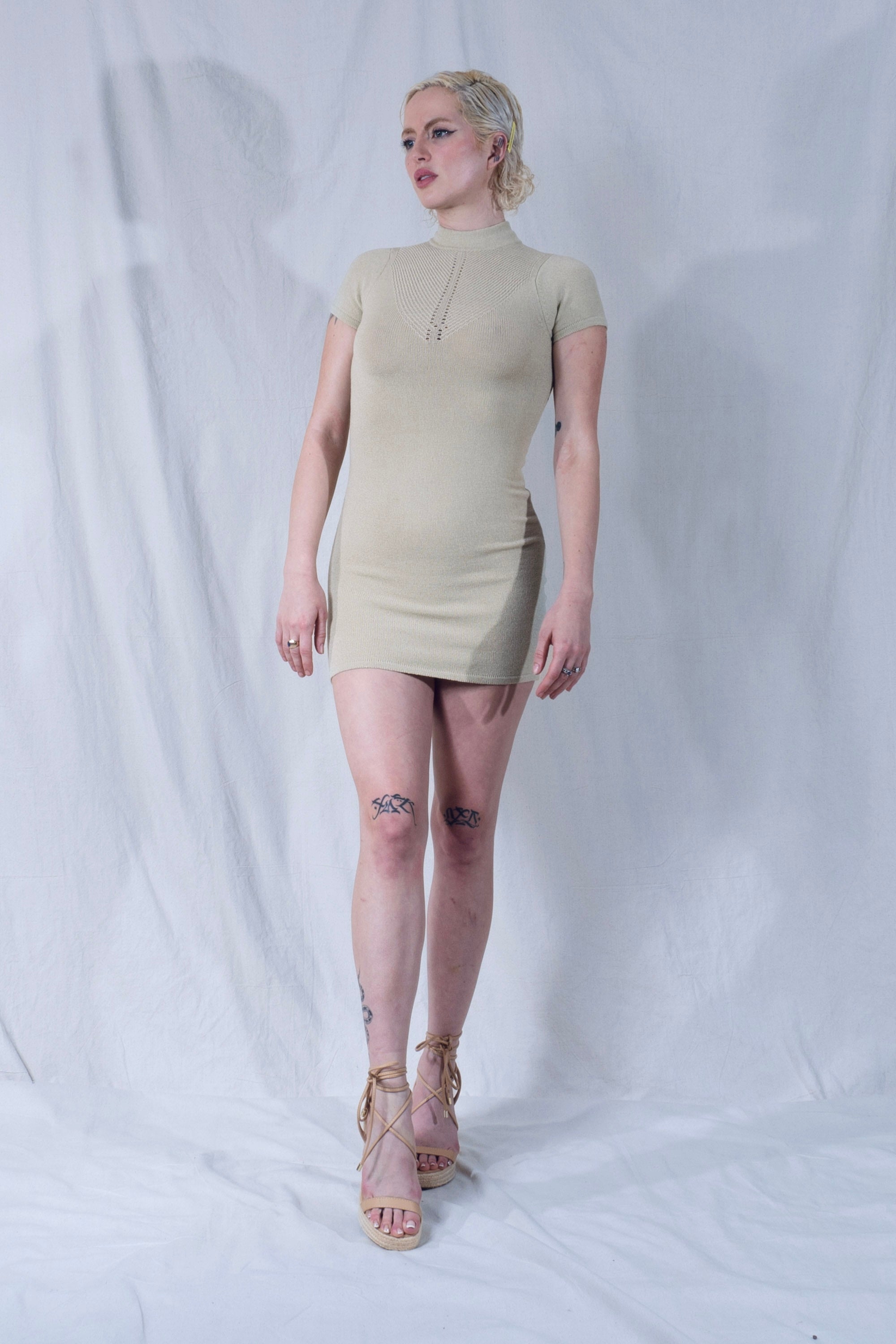 Valle Pontille Cocktail Dress in Beige