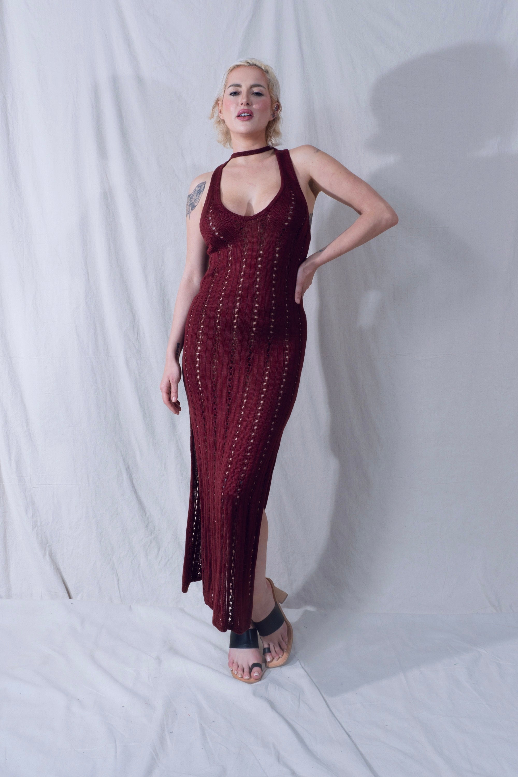 Allegra Dress in Maroon