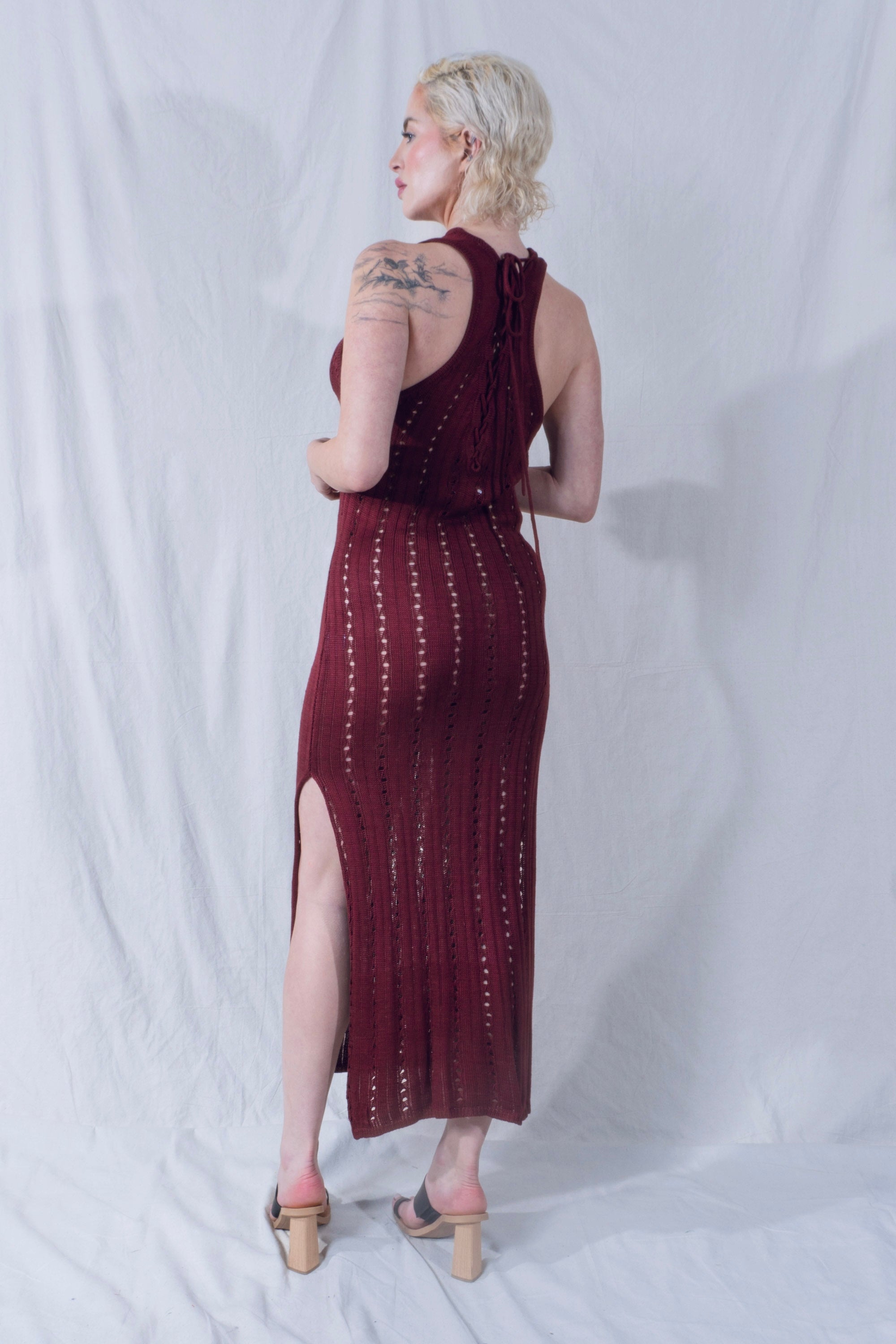 Allegra Dress in Maroon