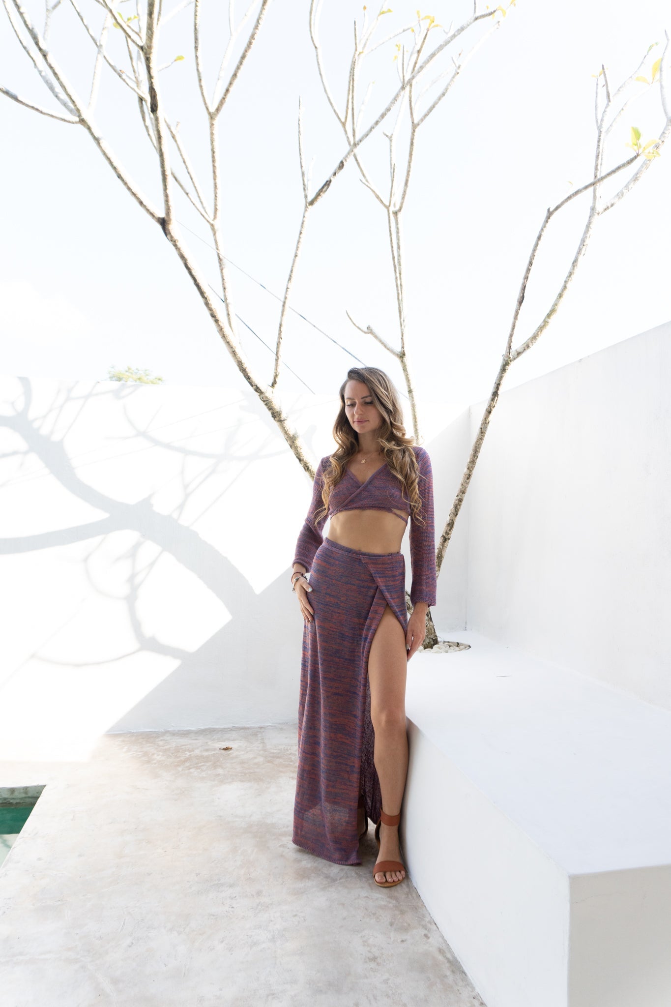 Josie Wrap Skirt in Sunset Purple