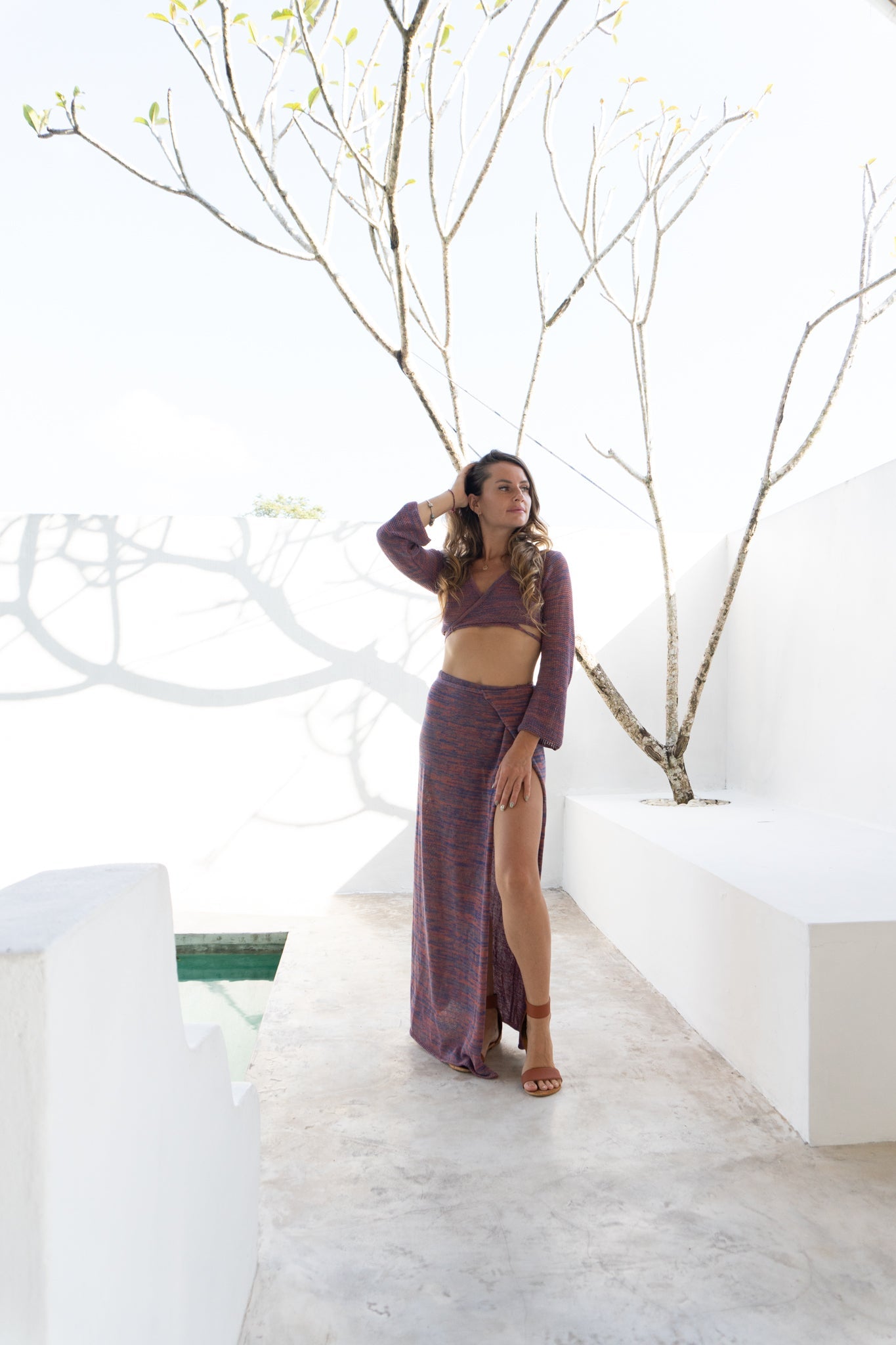 Josie Wrap Skirt in Sunset Purple