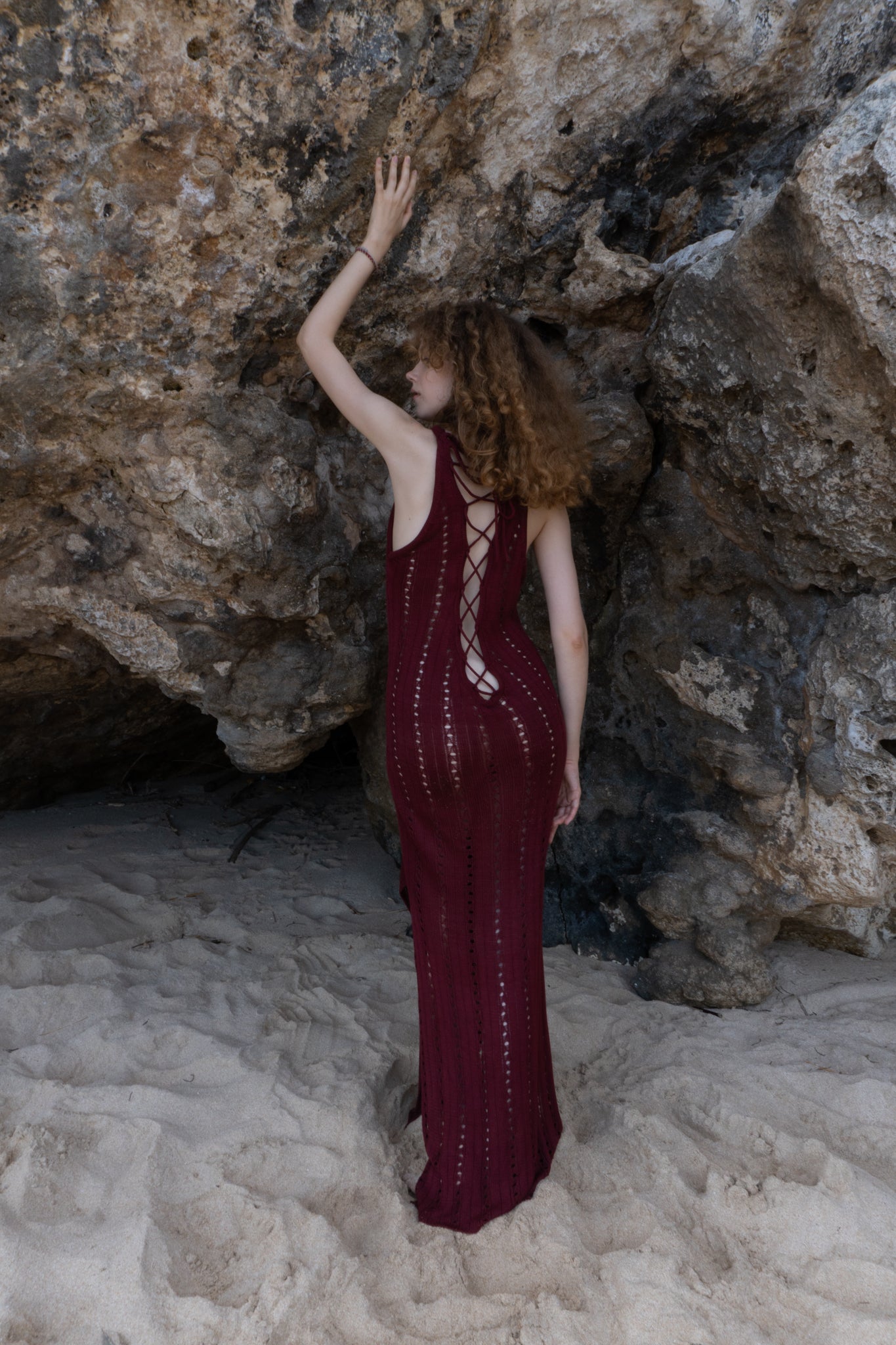 Allegra Dress in Maroon